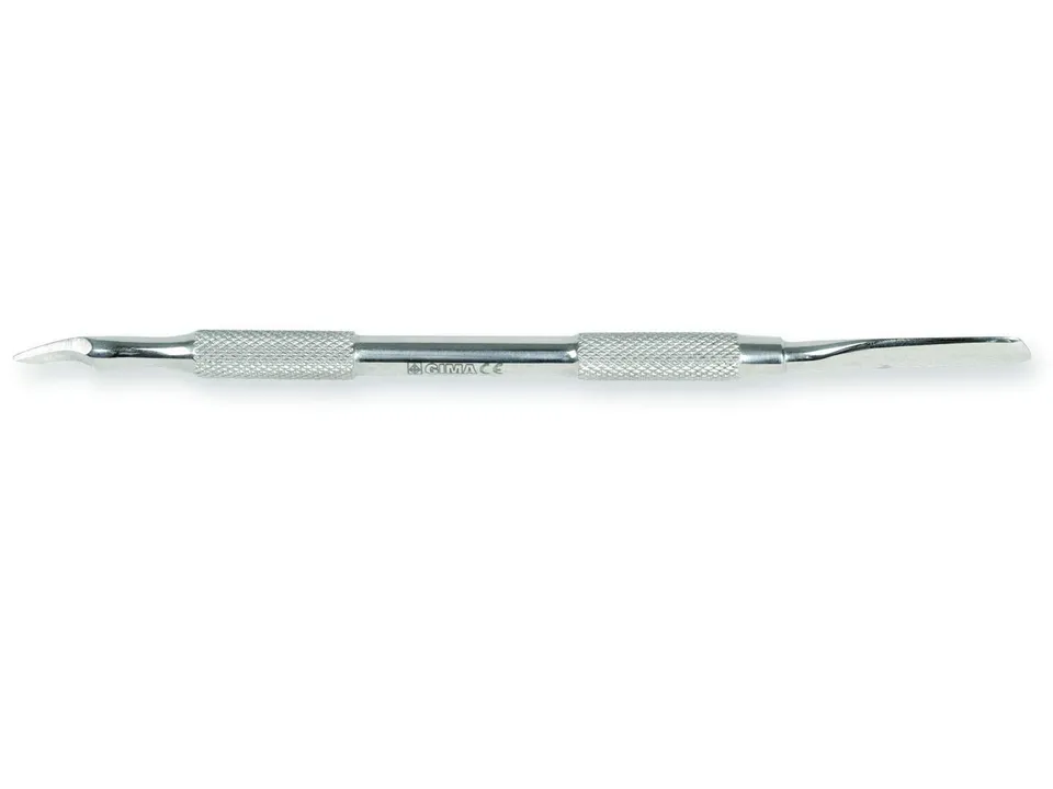gima-39746-scalpellino-per-unghie-e-cuticole-a-doppia-punta-in-acciaio-inox-14-5 image 1