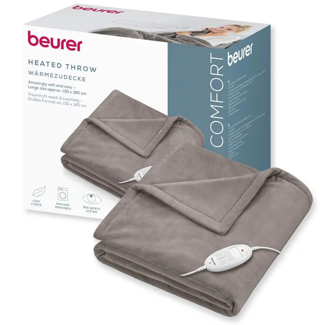 beurer-hd-75-cosy-coperta-elettrica-taupe-6-livelli-di-calore-spegnimento-automa image 1