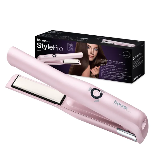 beurer-hs-20-piastra-per-capelli-senza-fili-3-temperature-ricaricabile-usb-rosa image 1