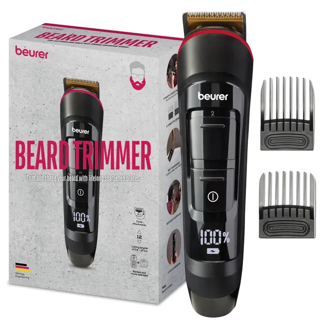 beurer-mn4x-rifinitore-barba-rasoio-a-lamina-2-lame-in-acciaio-inox-10-lunghezze image 1