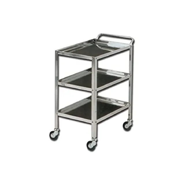 gima-27431-carrello-con-3-ripiani-in-acciaio-inox-altezza-regolabile-70-110-cm image 1