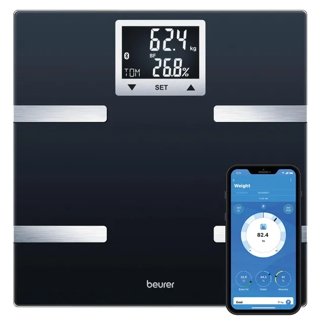 beurer-bf-720-bilancia-diagnostica-bluetooth-con-app-8-utenti-display-lcd-nero image 1