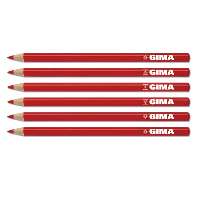 gima-matita-dermatologica-rossa-confezione-da-6-matite-con-temperino-dispositivo image 1