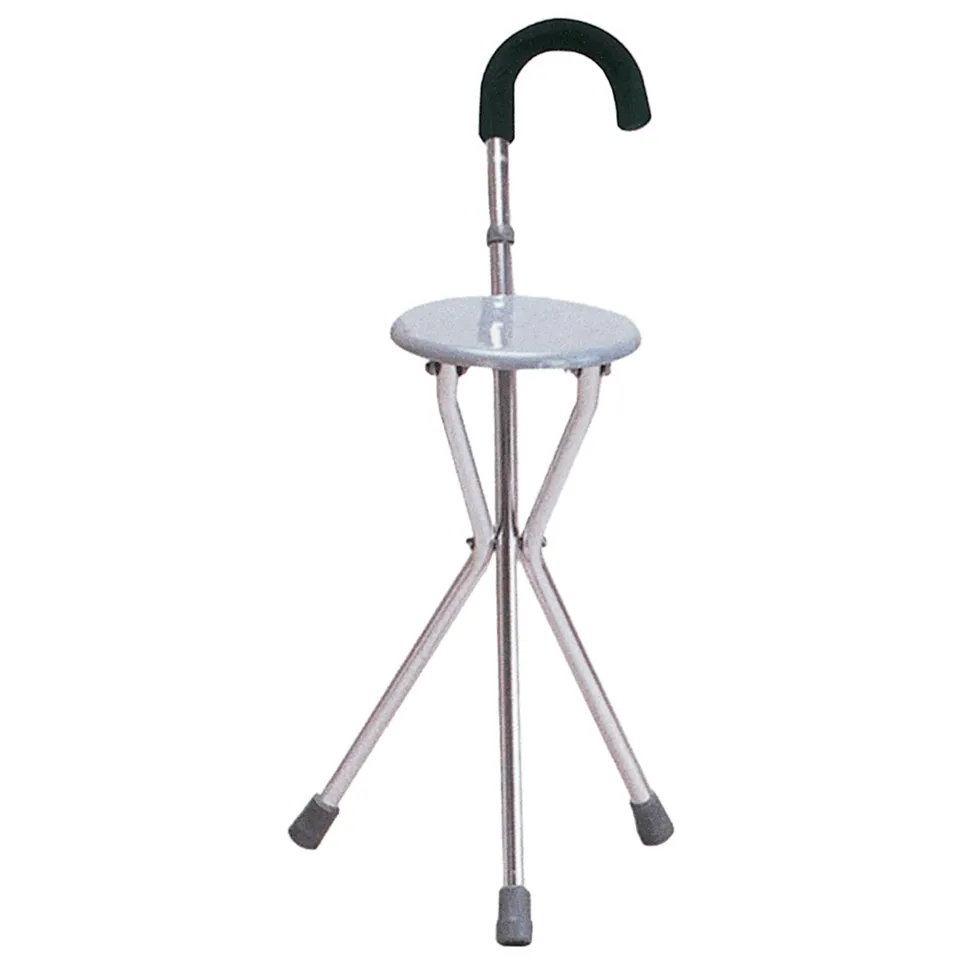 gima-43060-bastone-con-sedile-in-alluminio-argento-altezza-84-cm image 1