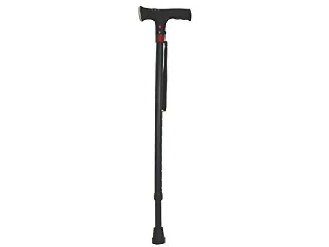 gima-43050-bastone-da-passeggio-con-luce-di-sicurezza-e-allarme-nero image 1