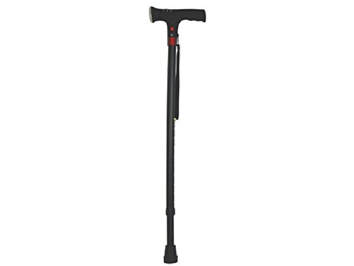 gima-43050-bastone-da-passeggio-con-luce-di-sicurezza-e-allarme-nero image 1