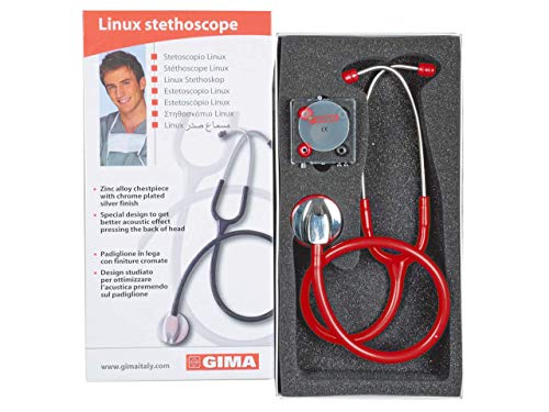 gima-stetoscopio-linux-fonendoscopio-professionale-in-lega-di-zinco-rosso image 5