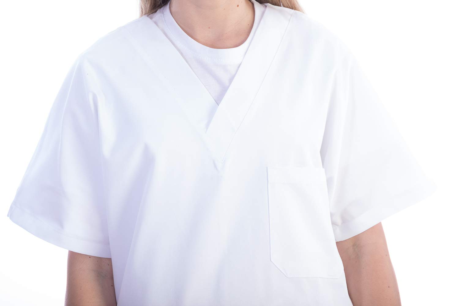 gima-21432-casacca-ospedaliera-unisex-taglia-s-in-cotone-poliestere-bianca image 5