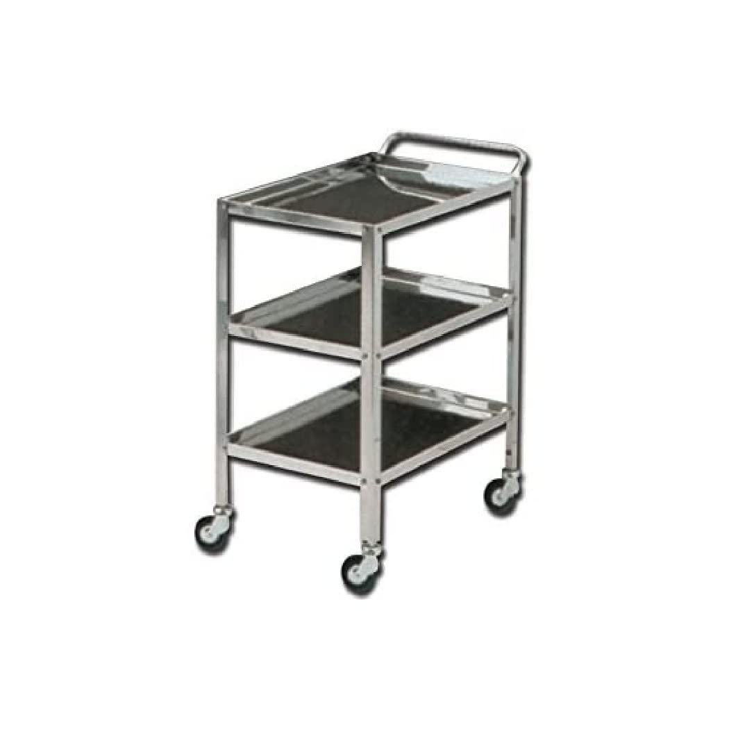 gima-27431-carrello-con-3-ripiani-in-acciaio-inox-altezza-regolabile-70-110-cm image 1