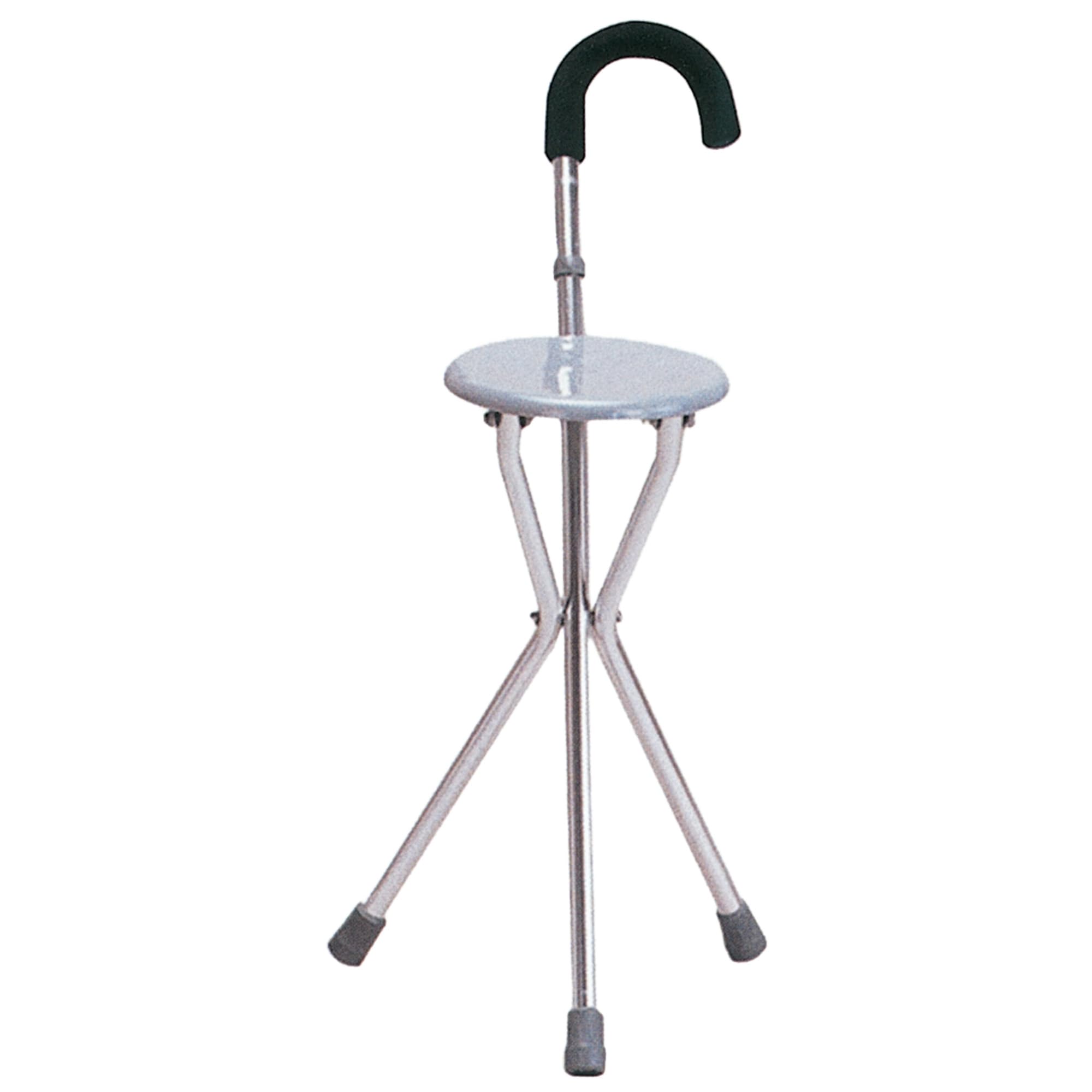 gima-43060-bastone-con-sedile-in-alluminio-argento-altezza-84-cm image 1