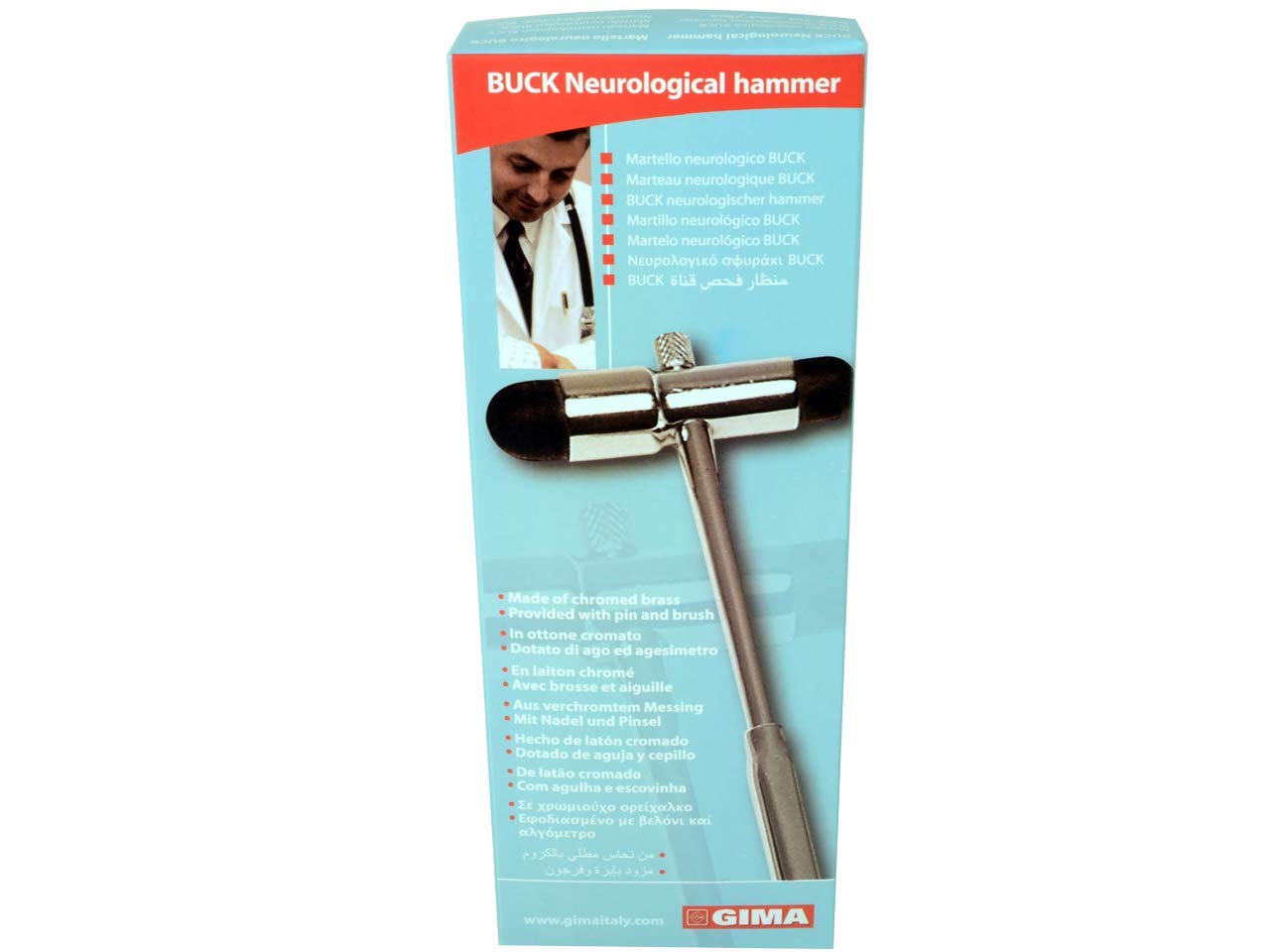 gima-31251-martelletto-neurologico-buck-classico-strumento-professionale-in-otto image 3
