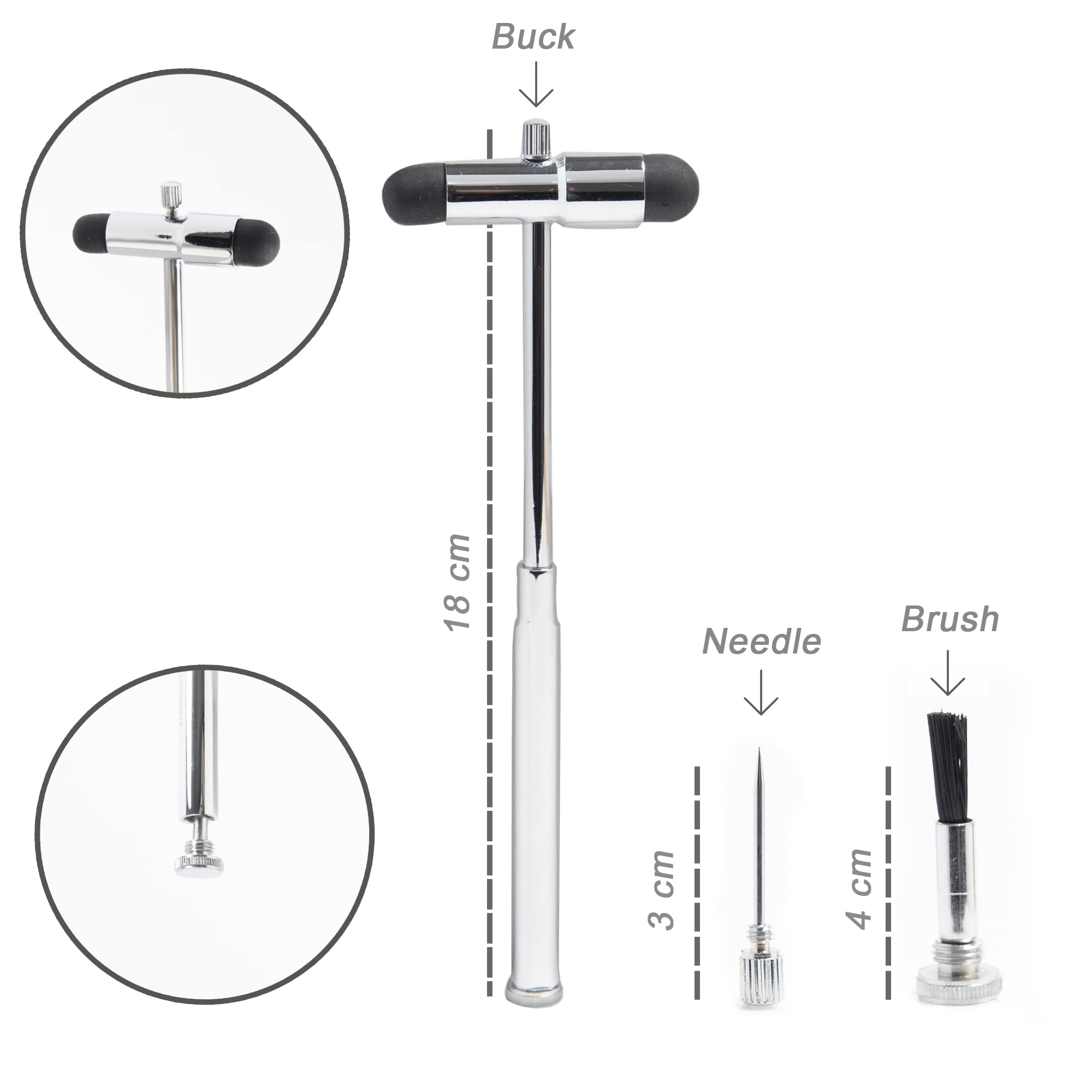 gima-31251-martelletto-neurologico-buck-classico-strumento-professionale-in-otto image 5