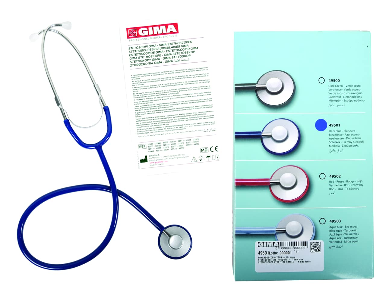 gima-fonendoscopio-yton-lira-blu-scuro-padiglione-45-mm-latex-free image 2