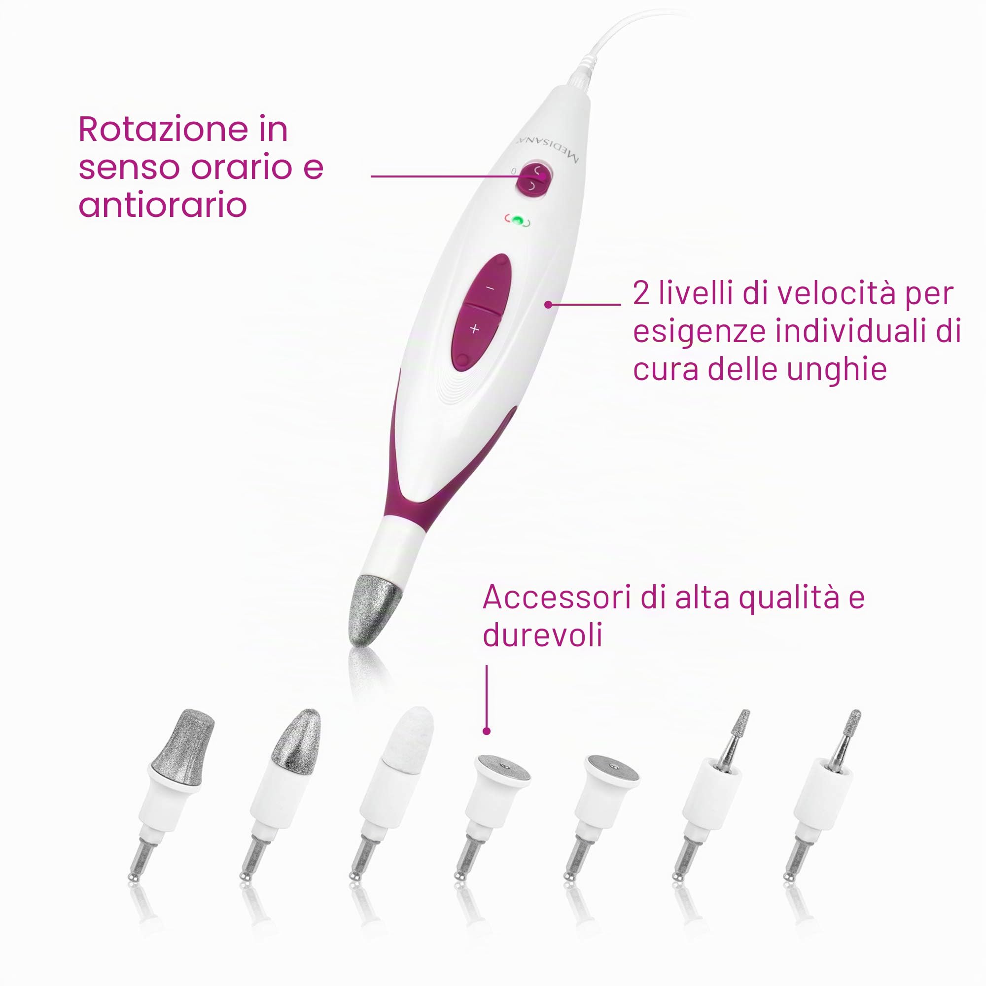 medisana-mp-815-set-manicure-e-pedicure-elettrico-con-7-accessori-2-velocit-rota image 5