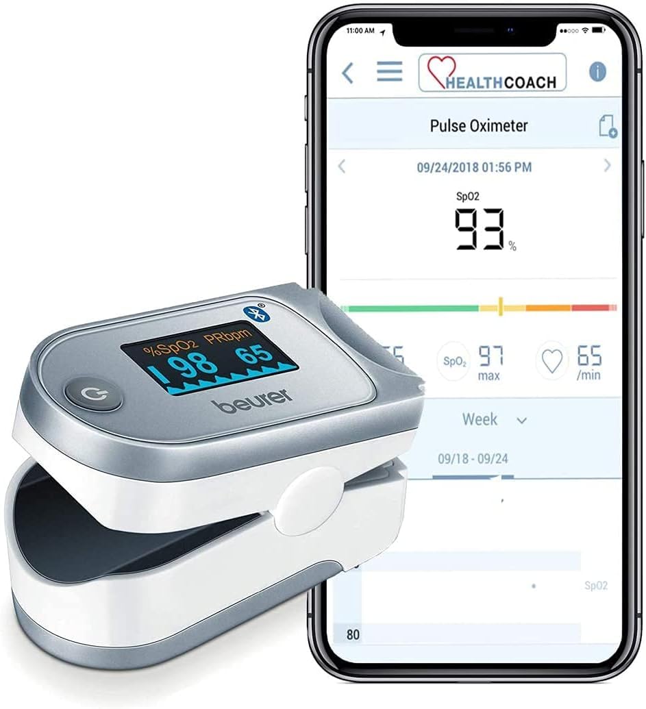 beurer-po-60-saturimetro-bluetooth-con-display-colorato-e-100-posizioni-di-memor image 2