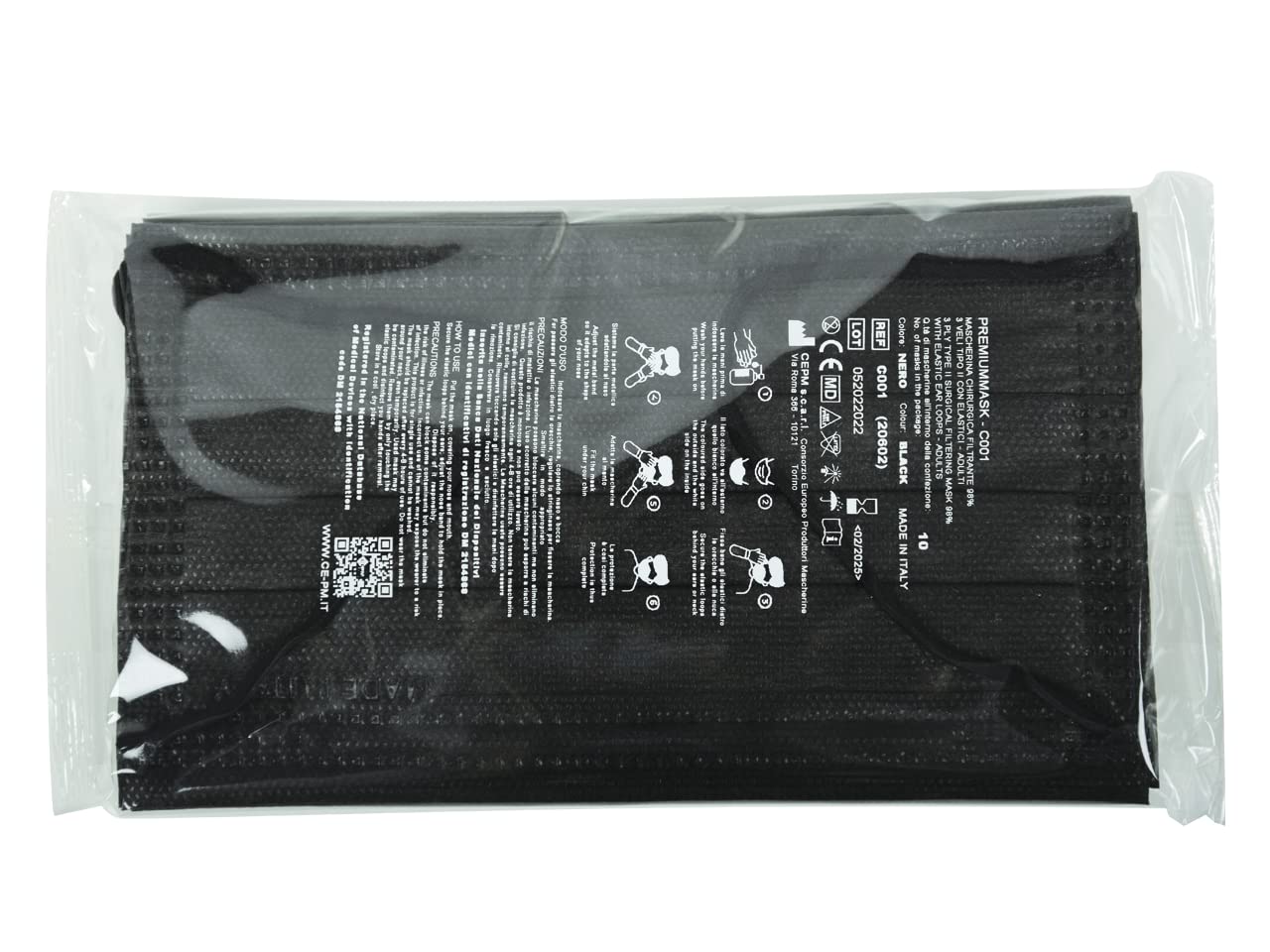gima-premium-mascherina-chirurgica-3-veli-tipo-ii-nera-50-pz-sostituto-cod-20701 image 3