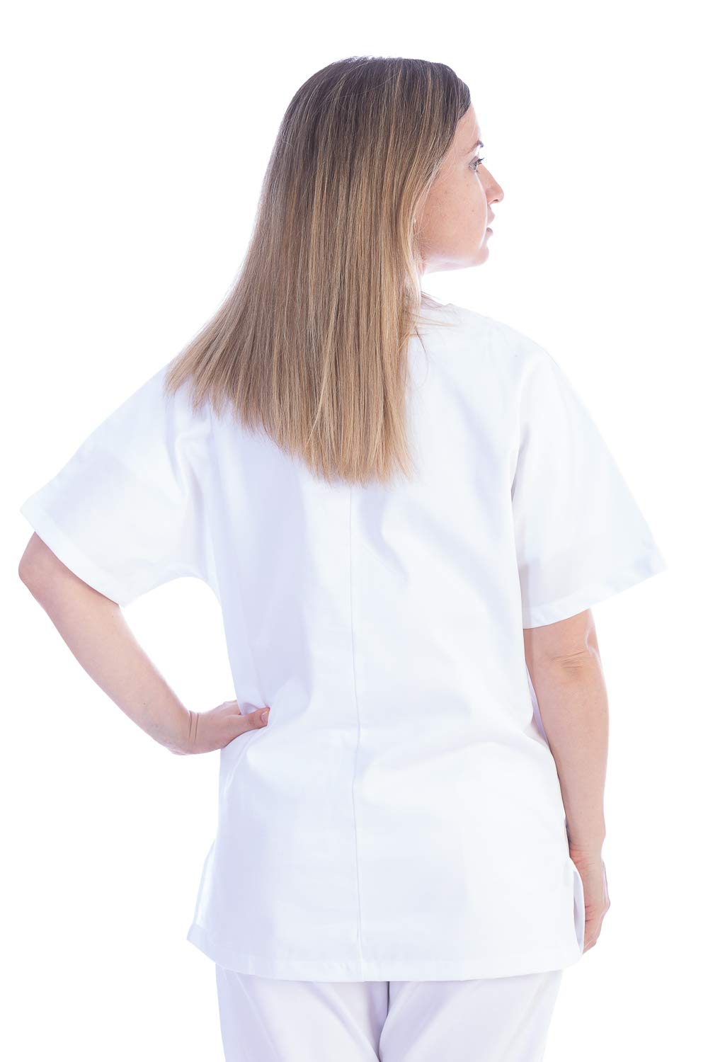 gima-21432-casacca-ospedaliera-unisex-taglia-s-in-cotone-poliestere-bianca image 4