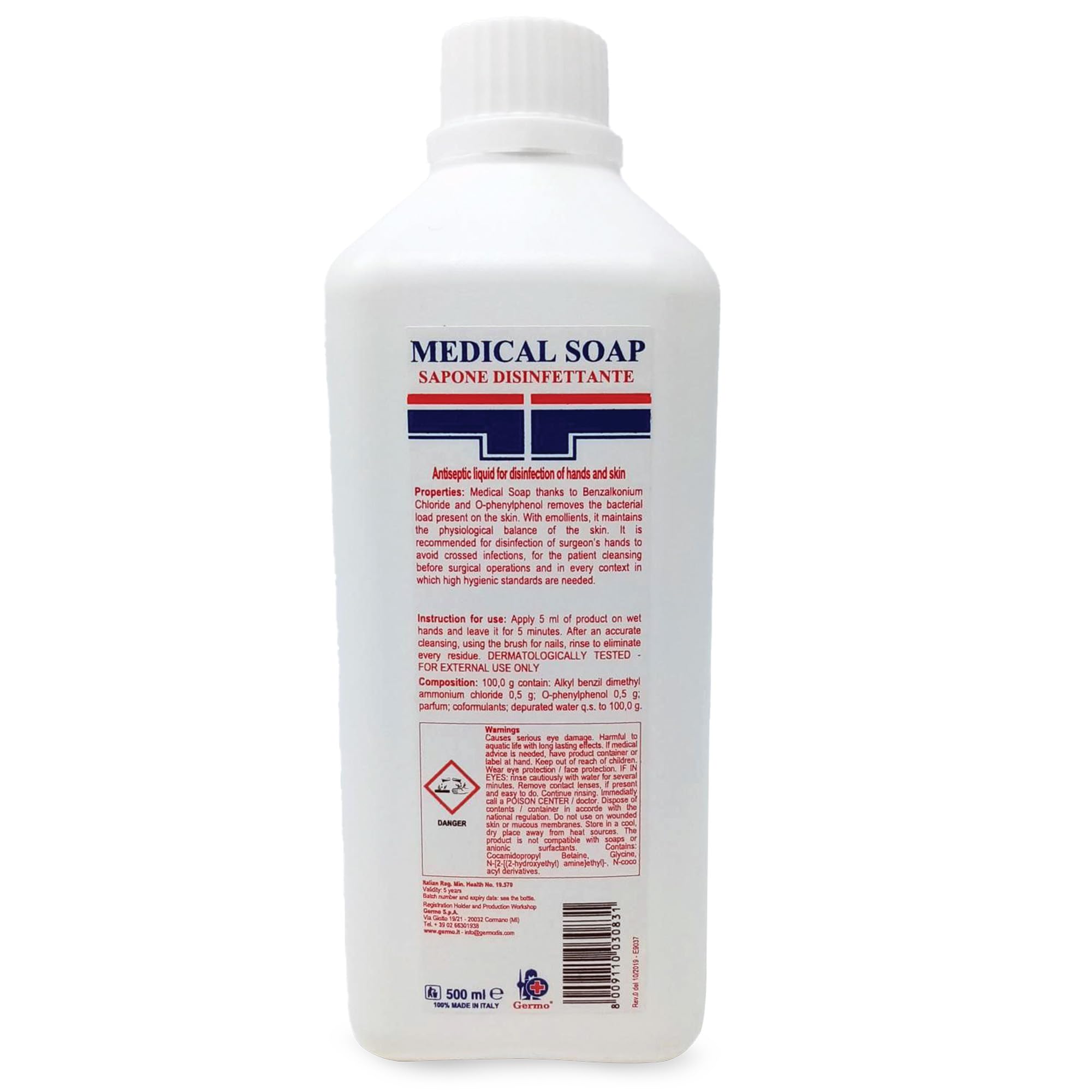 gima-36629-medical-soap-sapone-liquido-antisettico-per-mani-e-cute-12-flaconi-da image 1