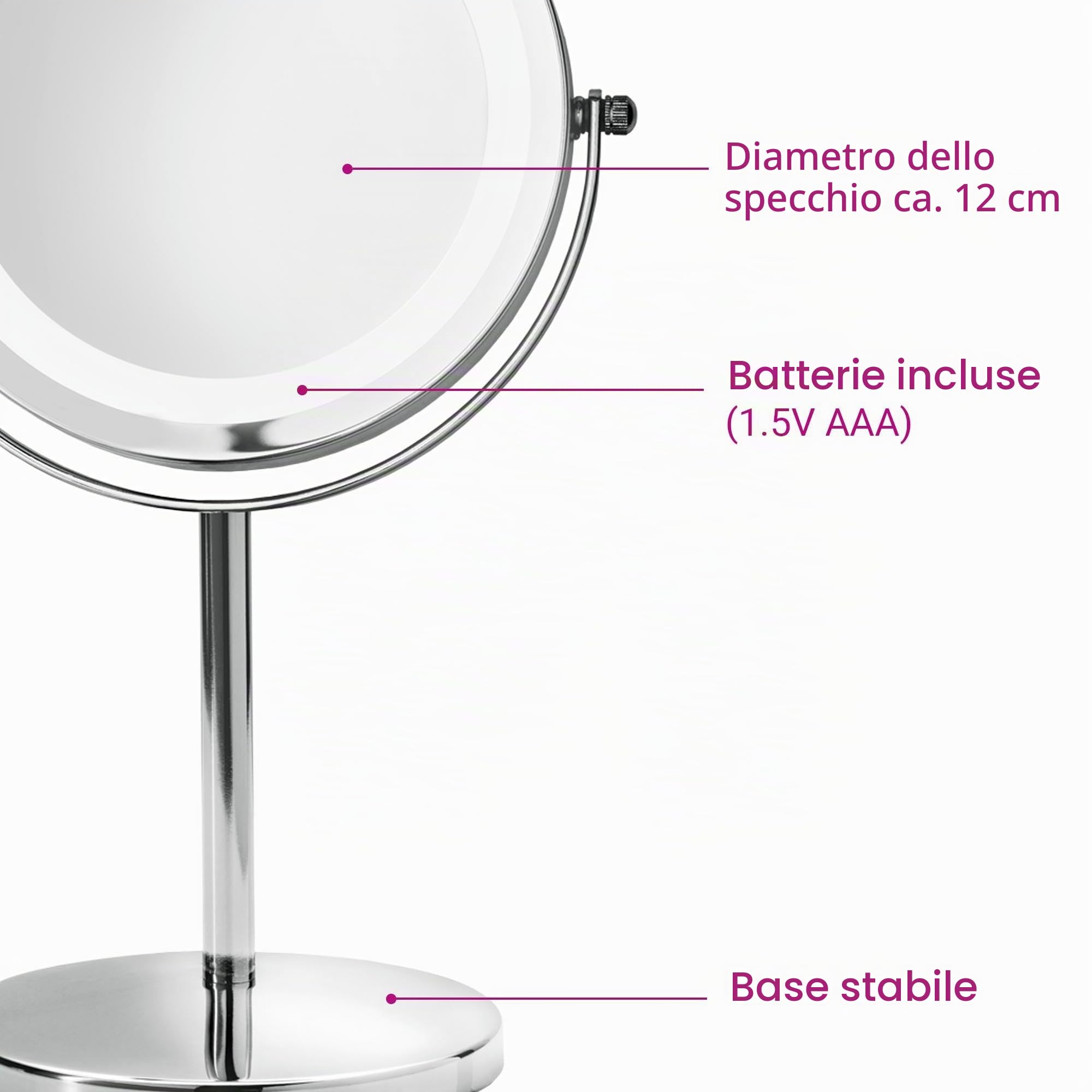 medisana-cm-840-specchio-cosmetico-con-led-e-ingrandimento-5x-doppia-faccia-gire image 5