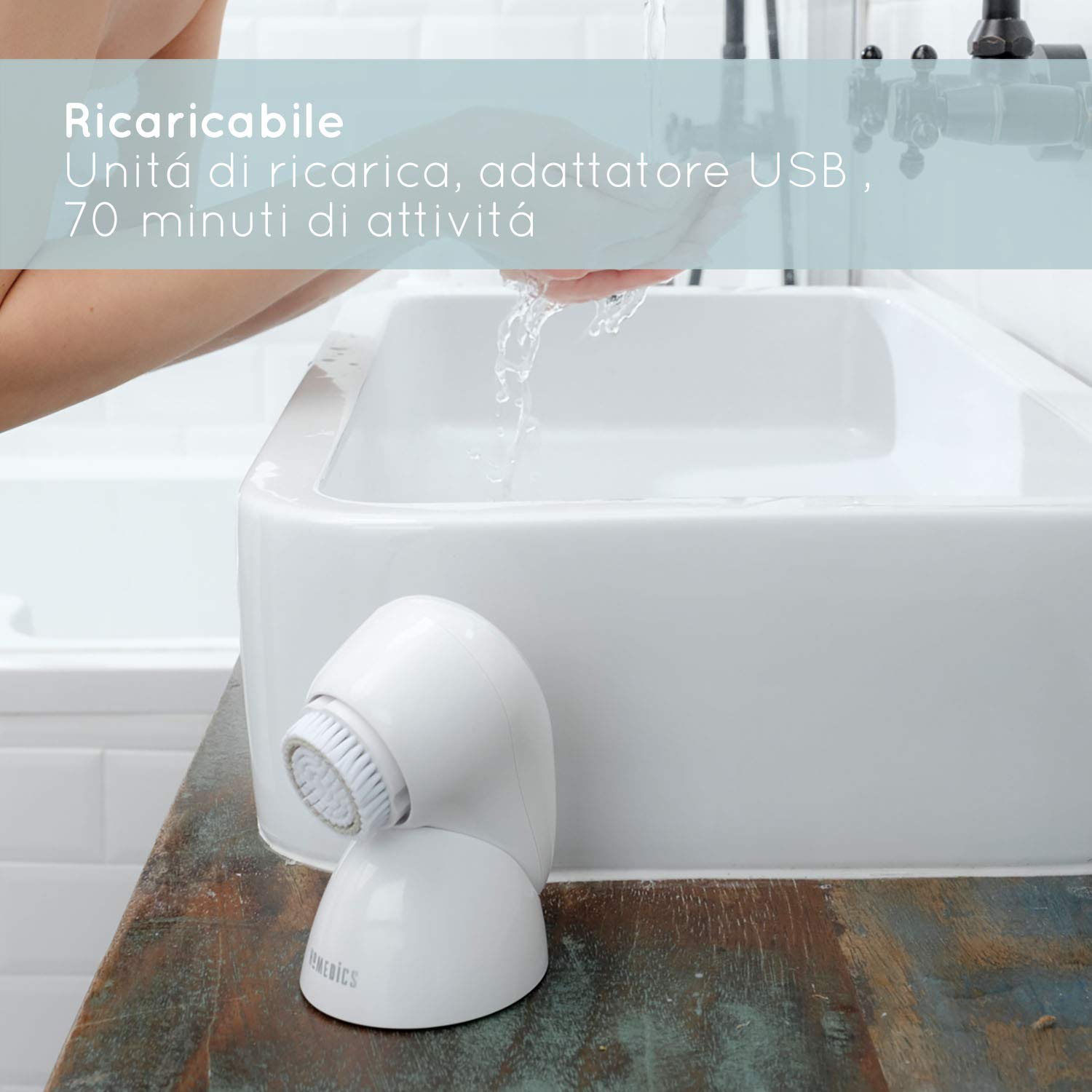 homedics-puret-plus-spazzola-sonica-per-pulizia-viso-con-app-e-skin-scanner image 7
