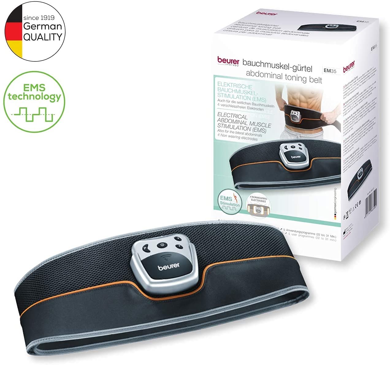 beurer-em-35-cintura-addominali-elettrostimolazione-nero-taglia-unica image 2