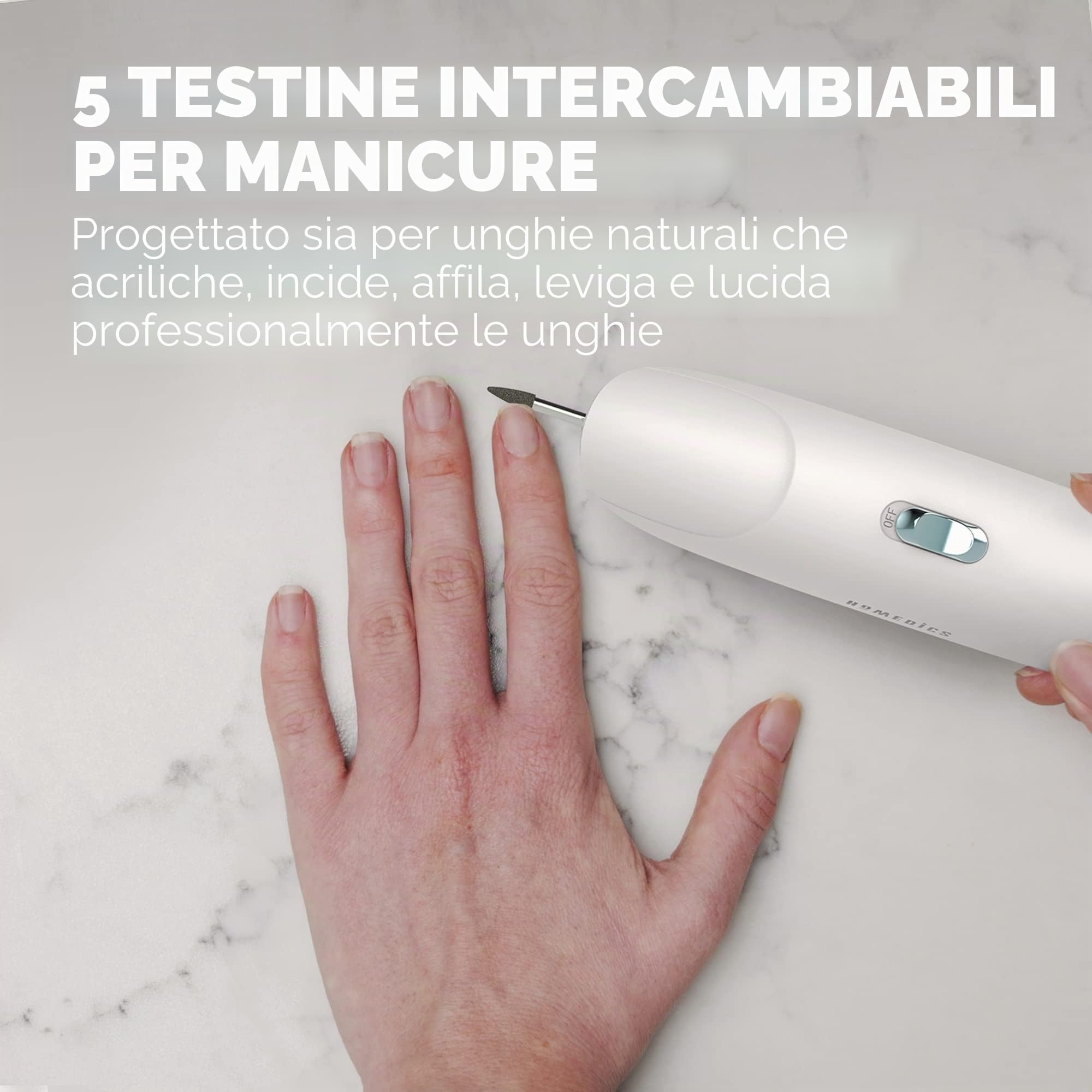 homedics-set-manicure-e-pedicure-elettrico-5-in-1-lima-elettrica-per-unghie-con- image 4