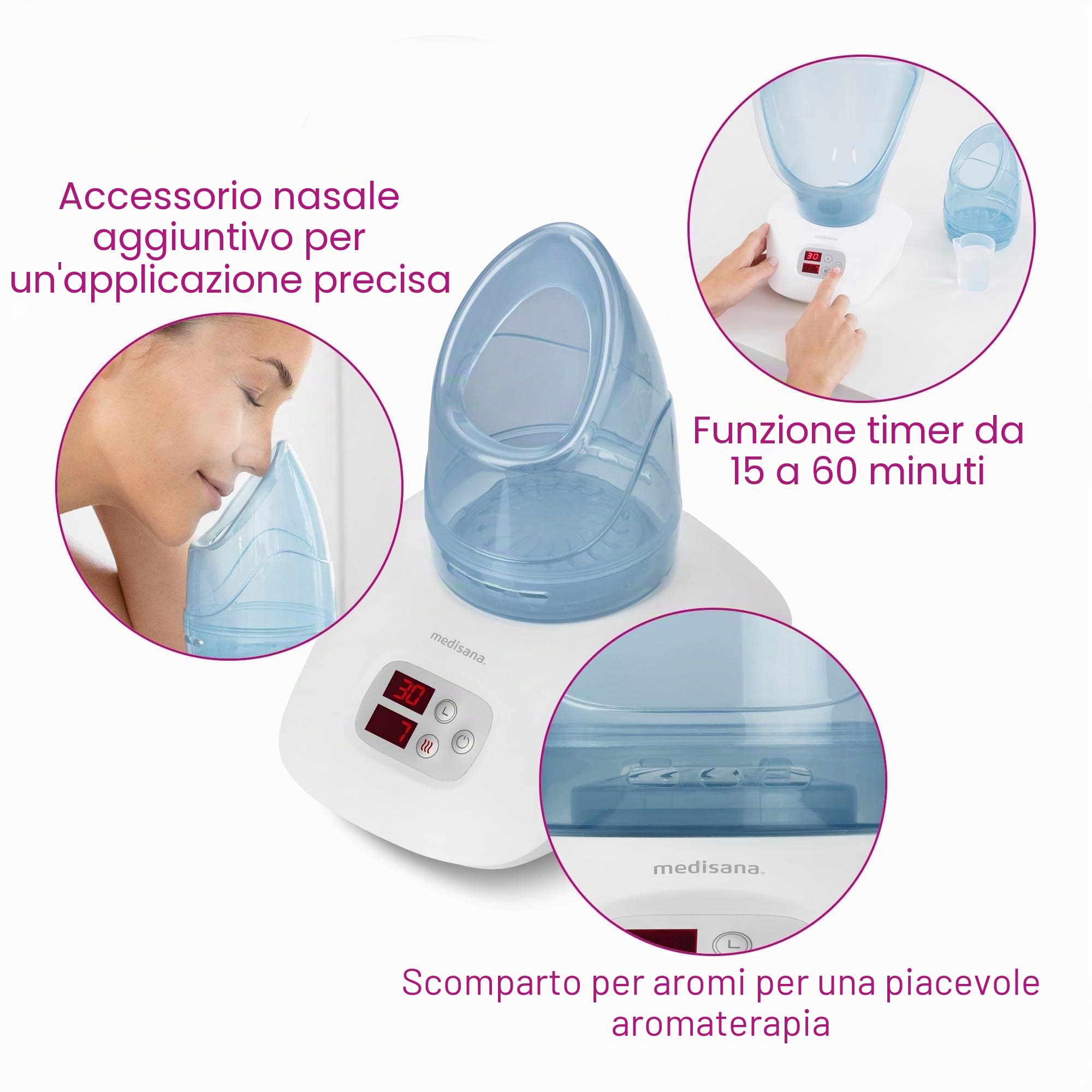 medisana-ds-400-sauna-facciale-a-vapore-con-timer-e-serbatoio-aromatico image 5