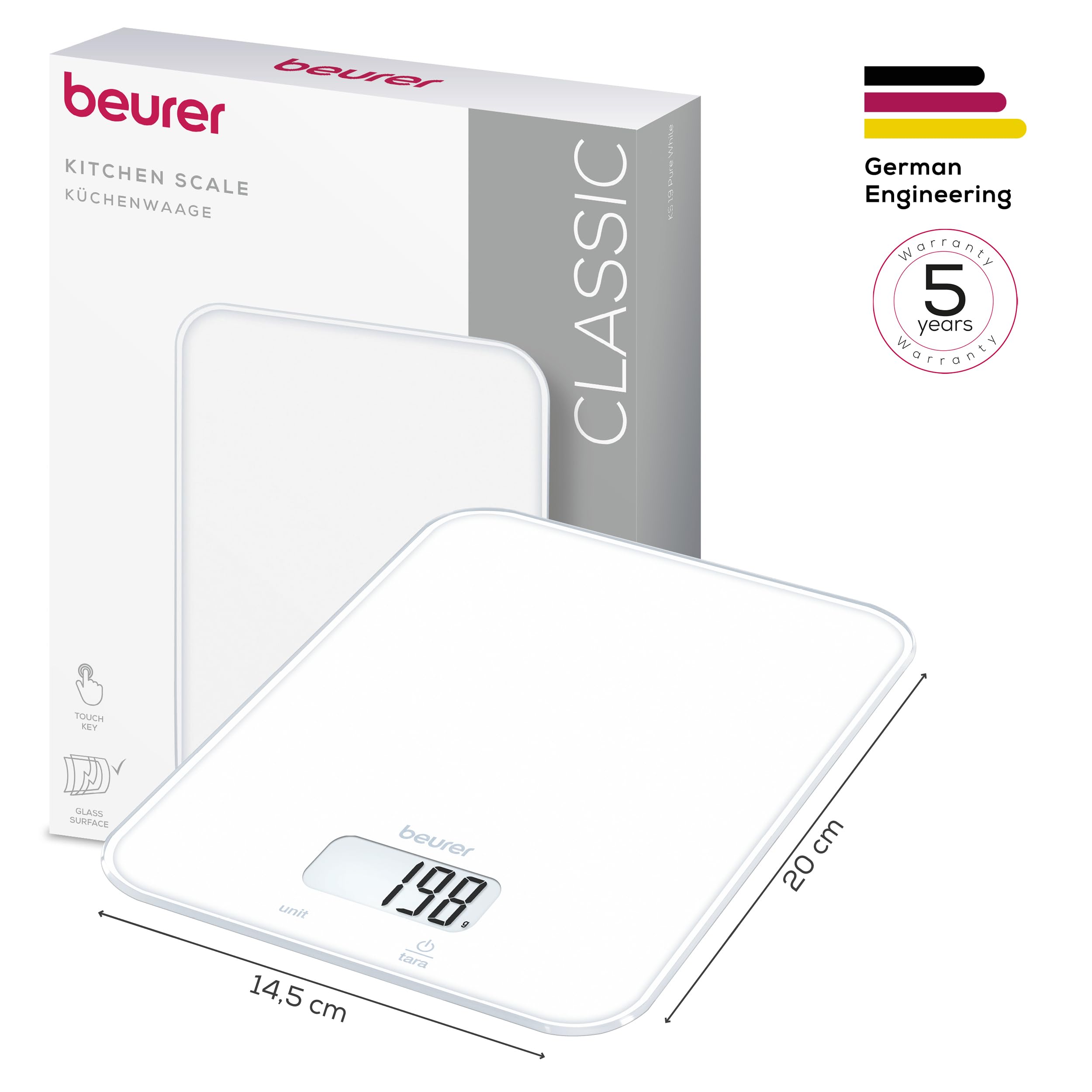 beurer-ks-19-pure-white-bilancia-da-cucina-digitale-5-kg image 7