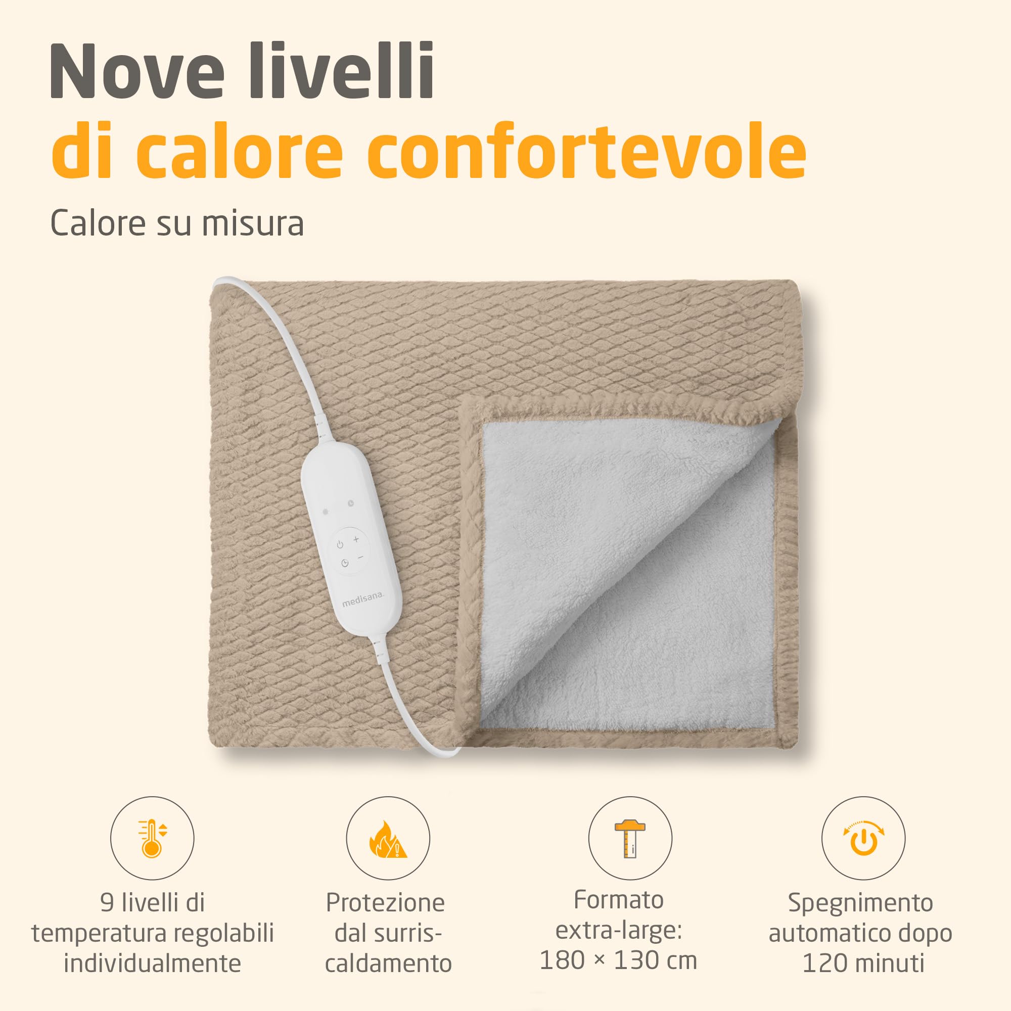 medisana-hb-419-coperta-termica-elettrica-in-pile-sherpa-con-9-livelli image 2