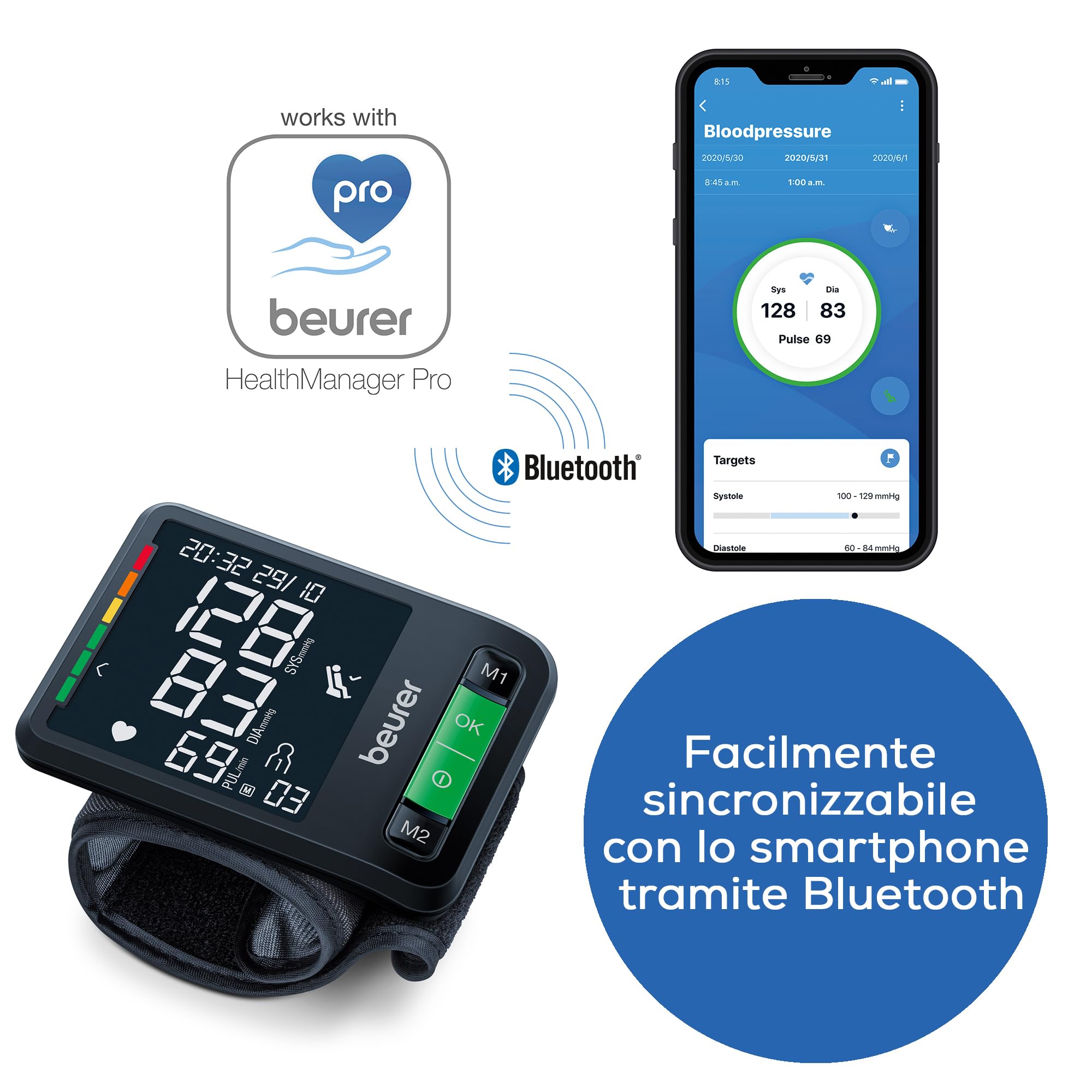 beurer-bc-87-sfigmomanometro-da-polso-con-bluetooth-display-xl-indicatore-di-ris image 6