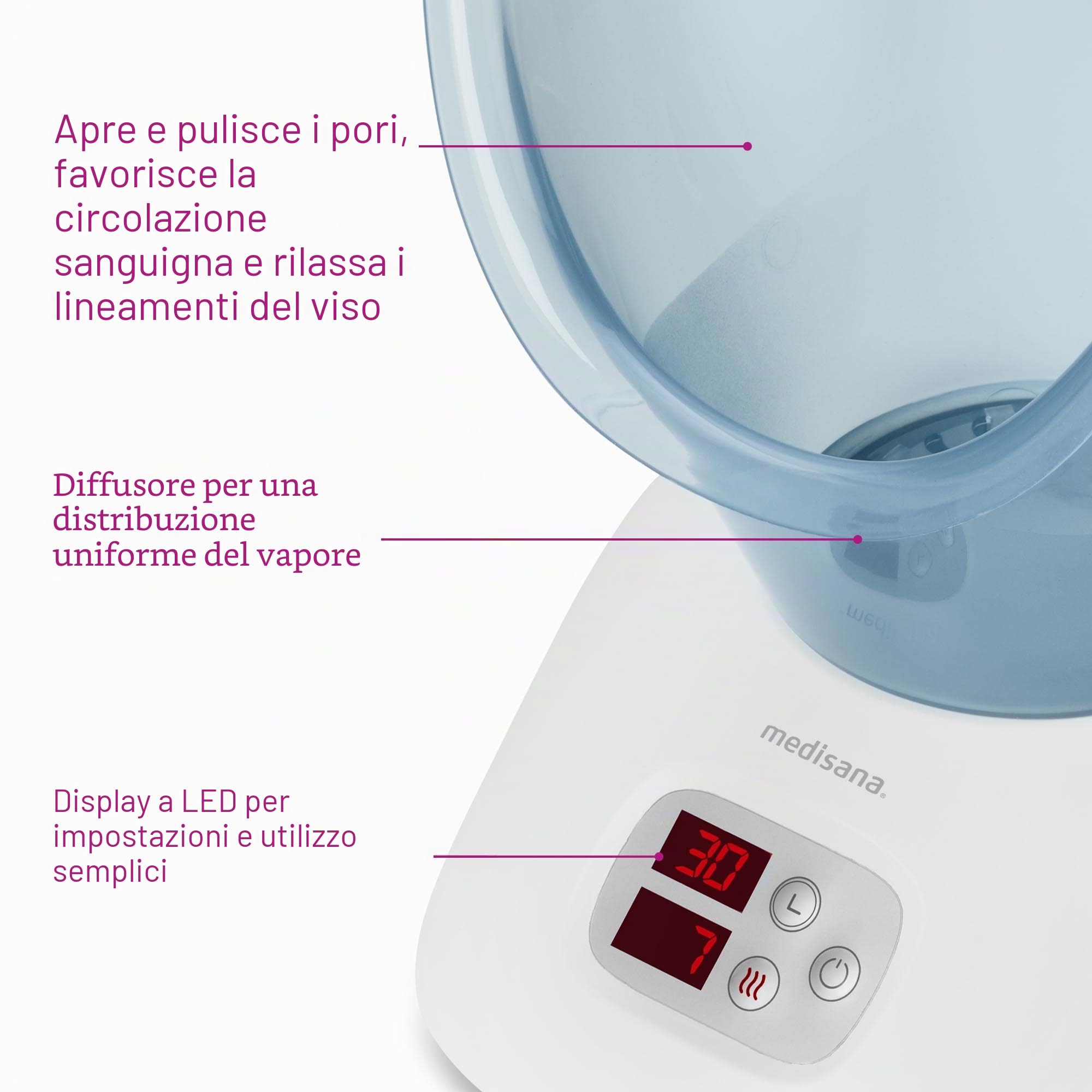 medisana-ds-400-sauna-facciale-a-vapore-con-timer-e-serbatoio-aromatico image 4
