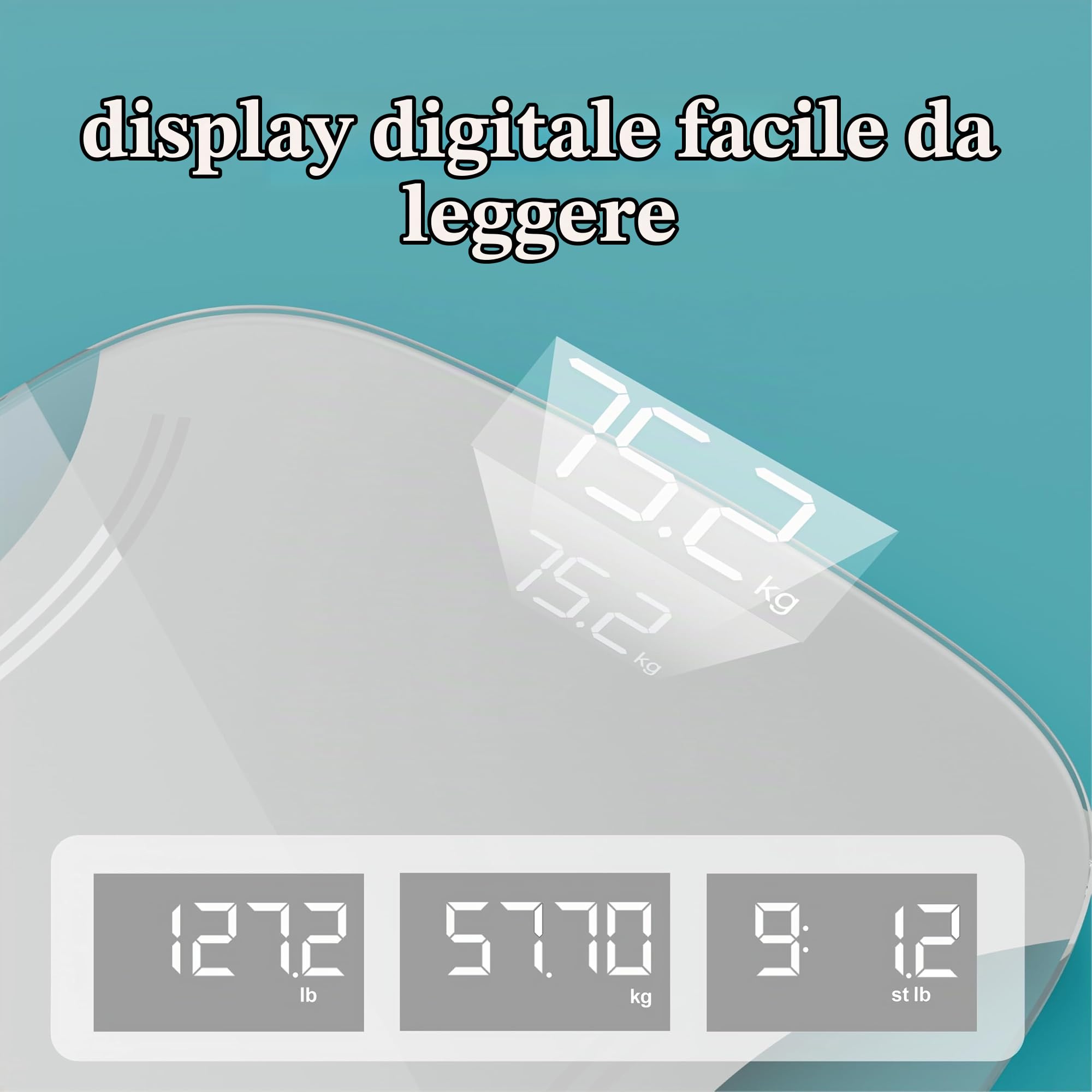 homedics-essential-bilancia-digitale-da-bagno-con-display-led-e-vetro-temperato image 2