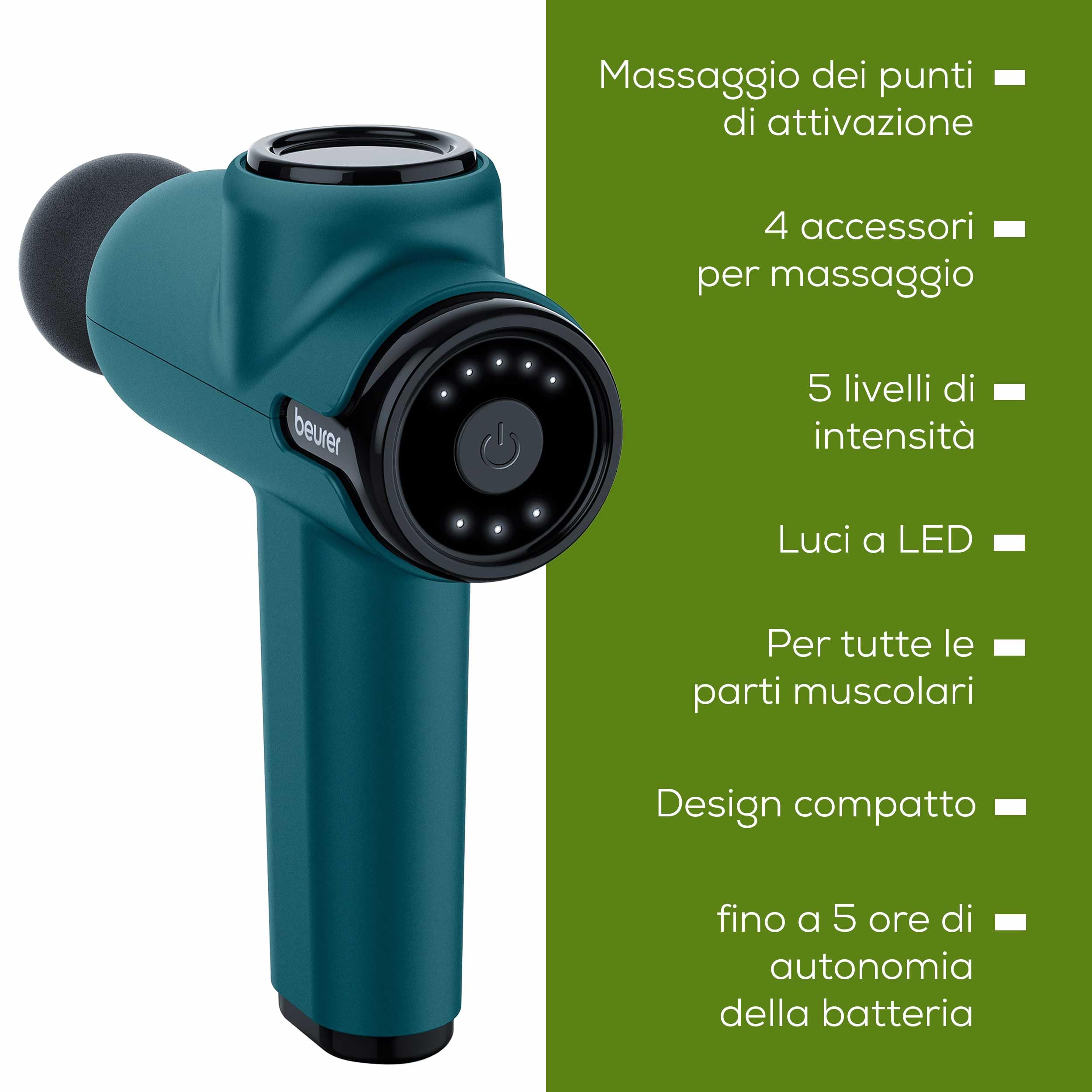 beurer-mg-99-massage-gun-compatta-con-4-accessori-e-5-livelli-batteria-5-ore image 7