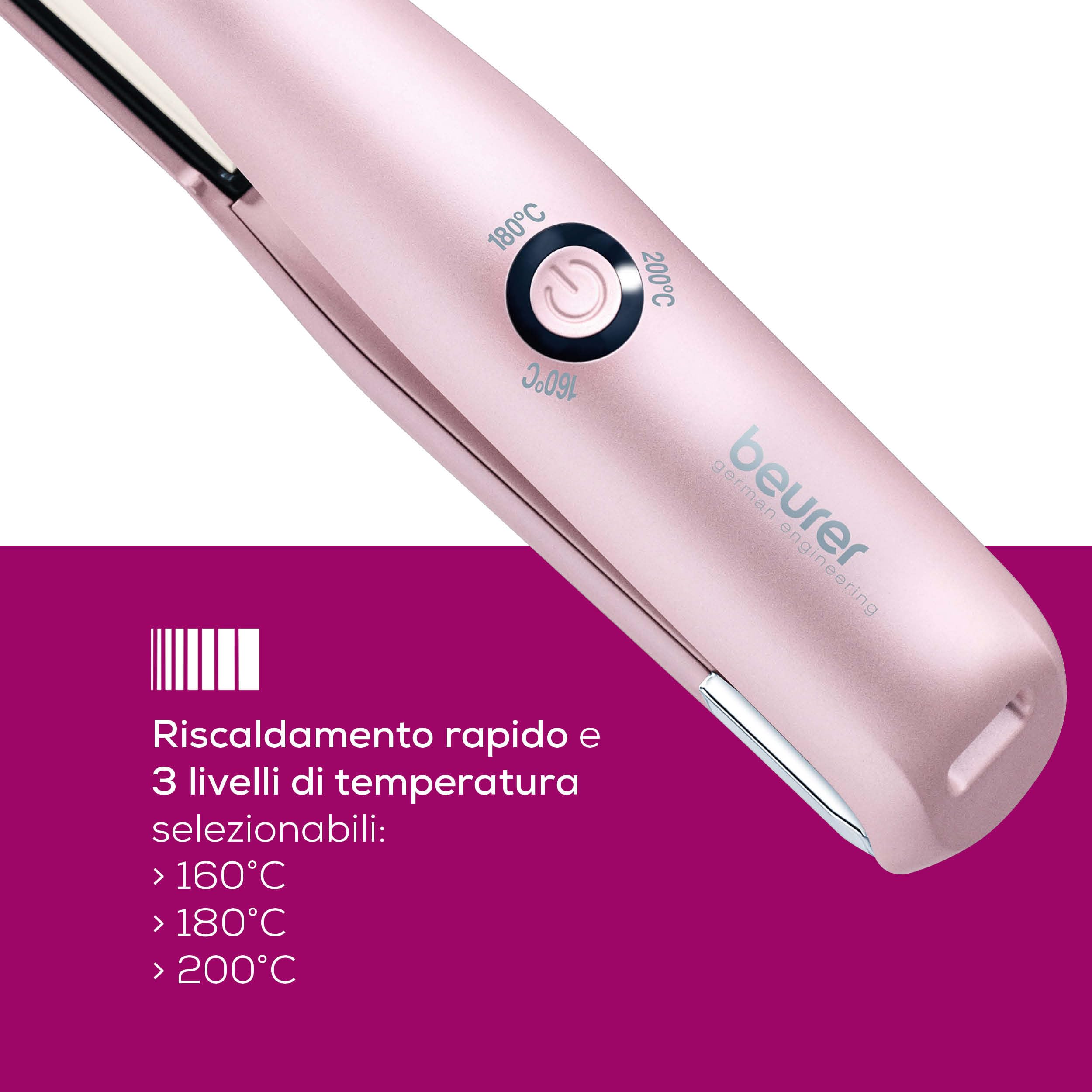 beurer-hs-20-piastra-per-capelli-senza-fili-3-temperature-ricaricabile-usb-rosa image 3