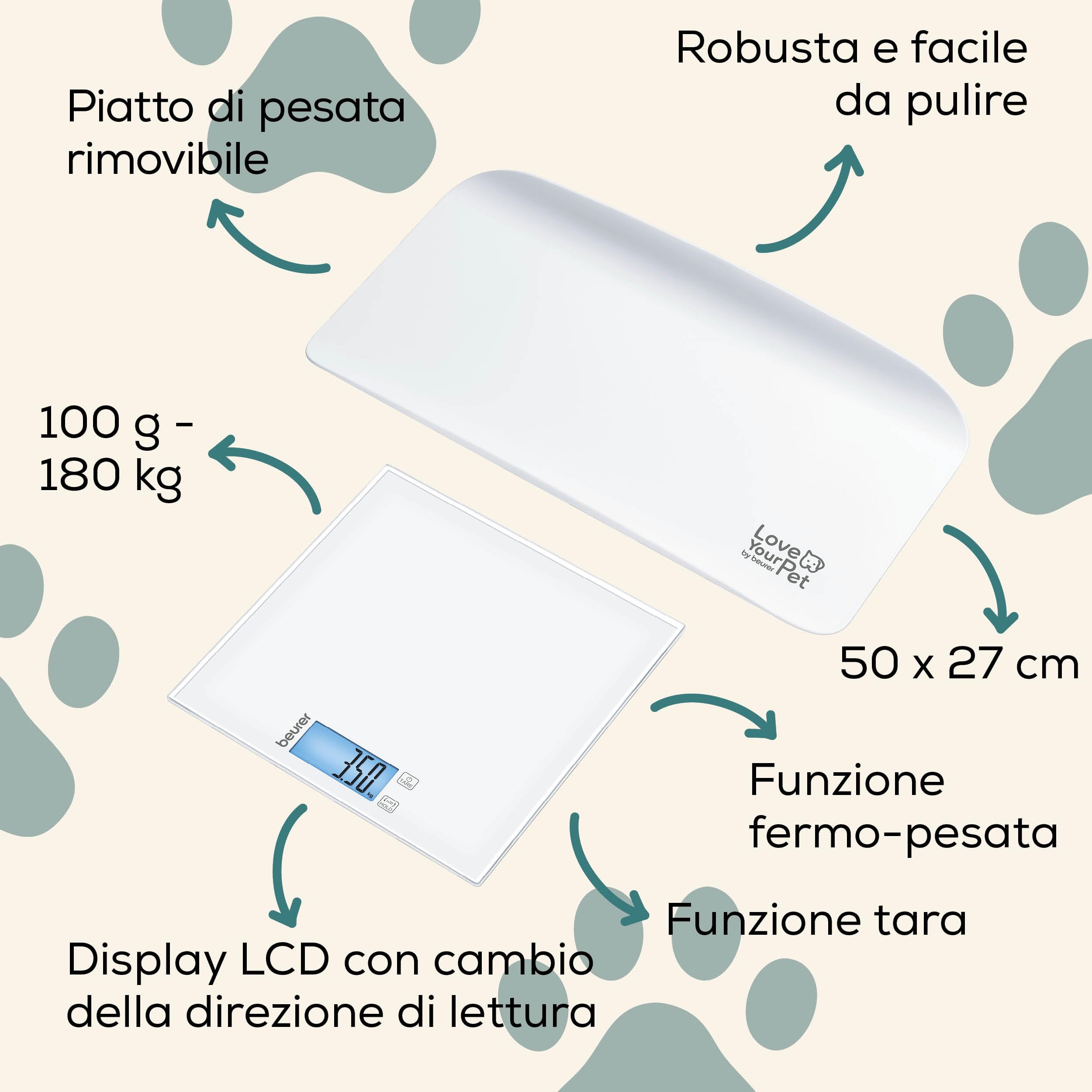 beurer-love-your-pet-bilancia-polly-per-animali-e-persone-piatto-rimovibile-funz image 6