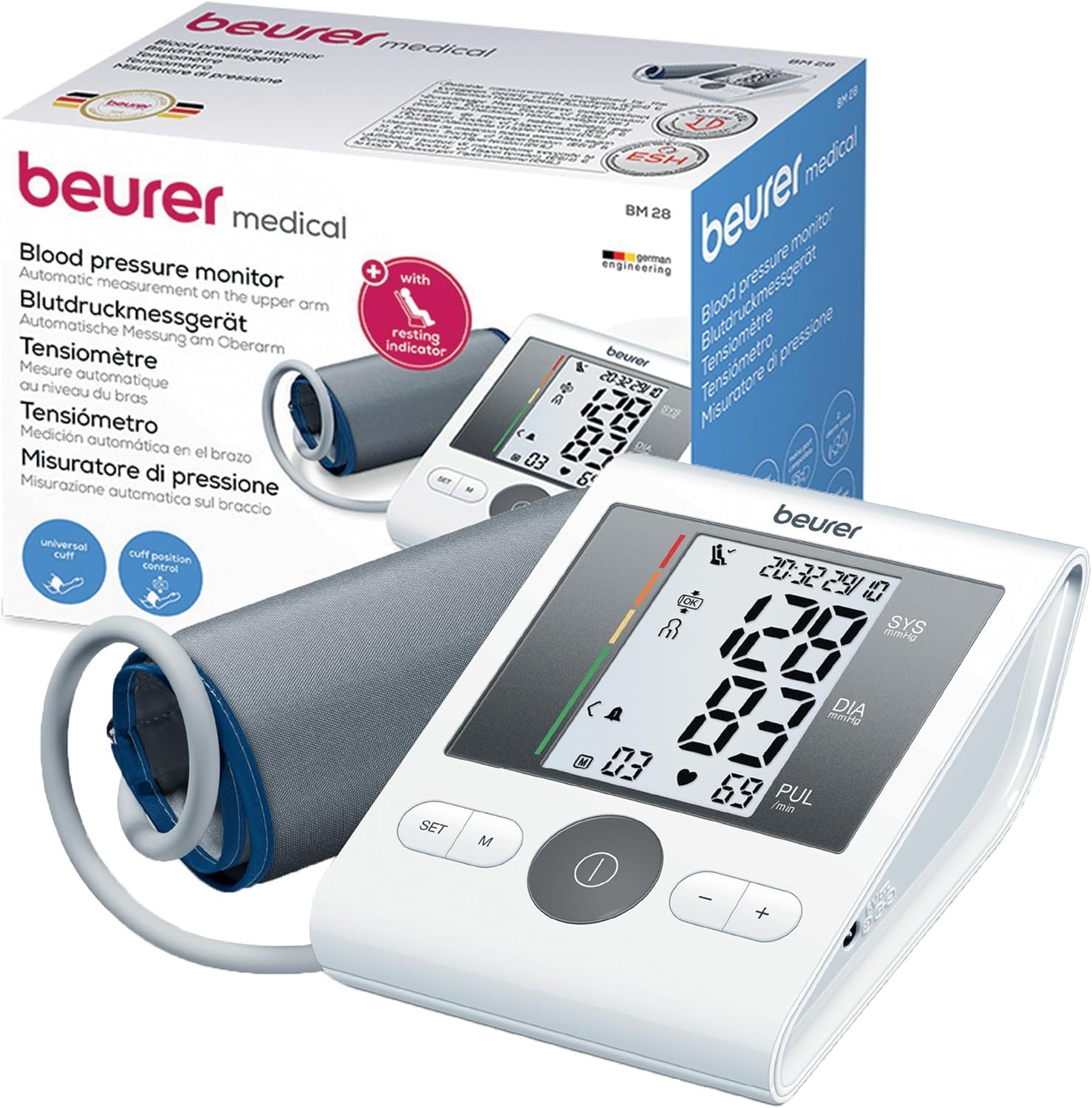 beurer-bm-28-misuratore-di-pressione-da-braccio-con-4-profili-utente-display-xl- image 1