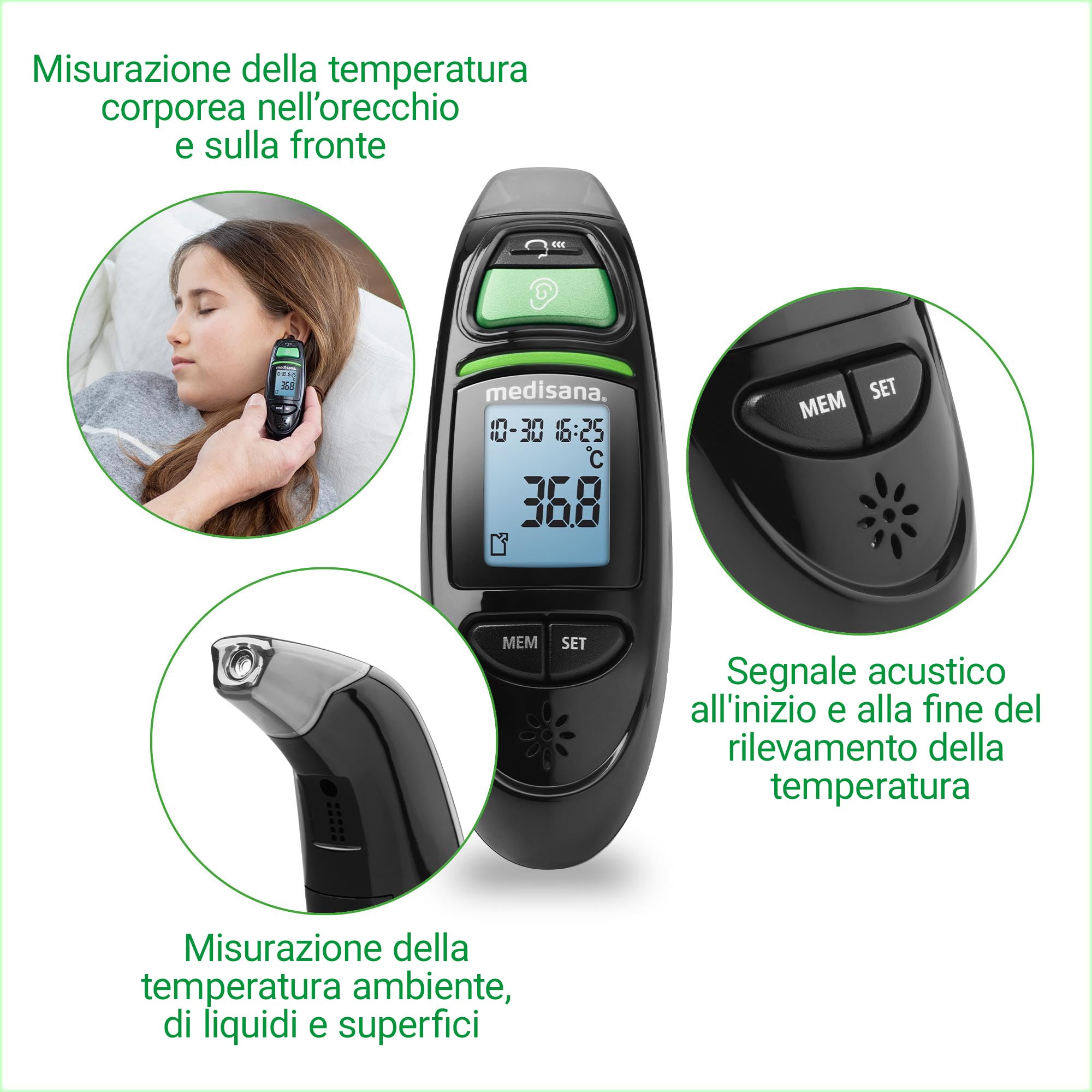 medisana-tm-750-termometro-digitale-infrarossi-6-in-1-frontale-e-auricolare-con- image 4