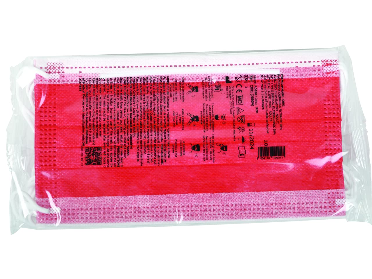 gima-premium-mascherina-chirurgica-3-veli-tipo-ii-rossa-50-pz-esaurita-verifica- image 3