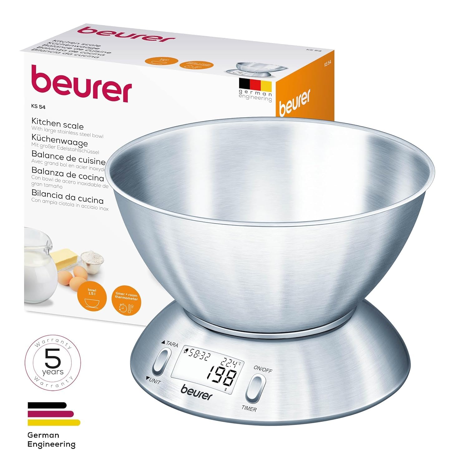 beurer-ks-54-bilancia-da-cucina-con-ciotola-in-acciaio-inox-timer-e-termometro image 7
