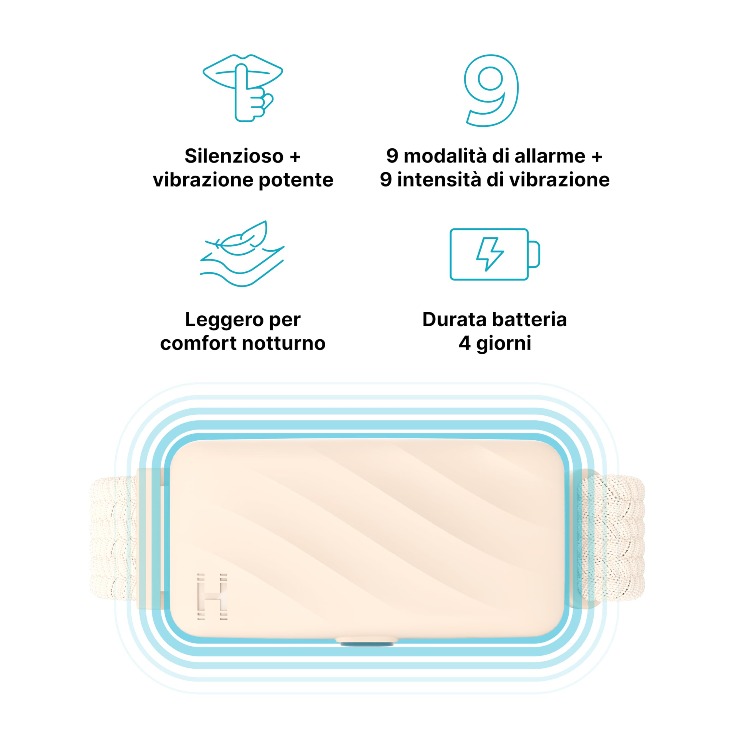 homedics-wakeband-braccialetto-sveglia-vibrante-con-app-9-intensit-e-snooze-acqu image 2