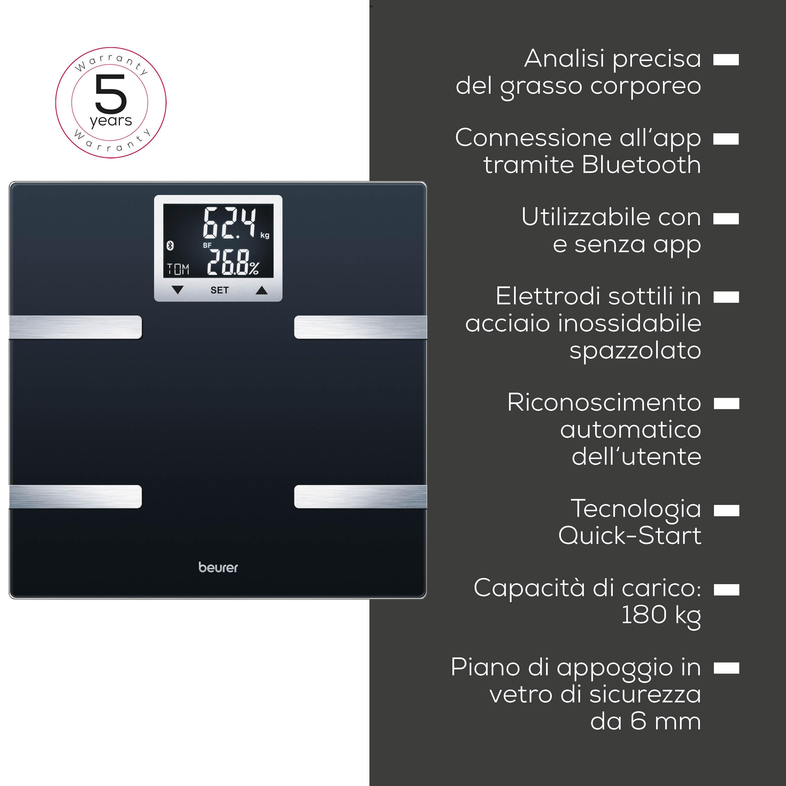 beurer-bf-720-bilancia-diagnostica-bluetooth-con-app-8-utenti-display-lcd-nero image 6