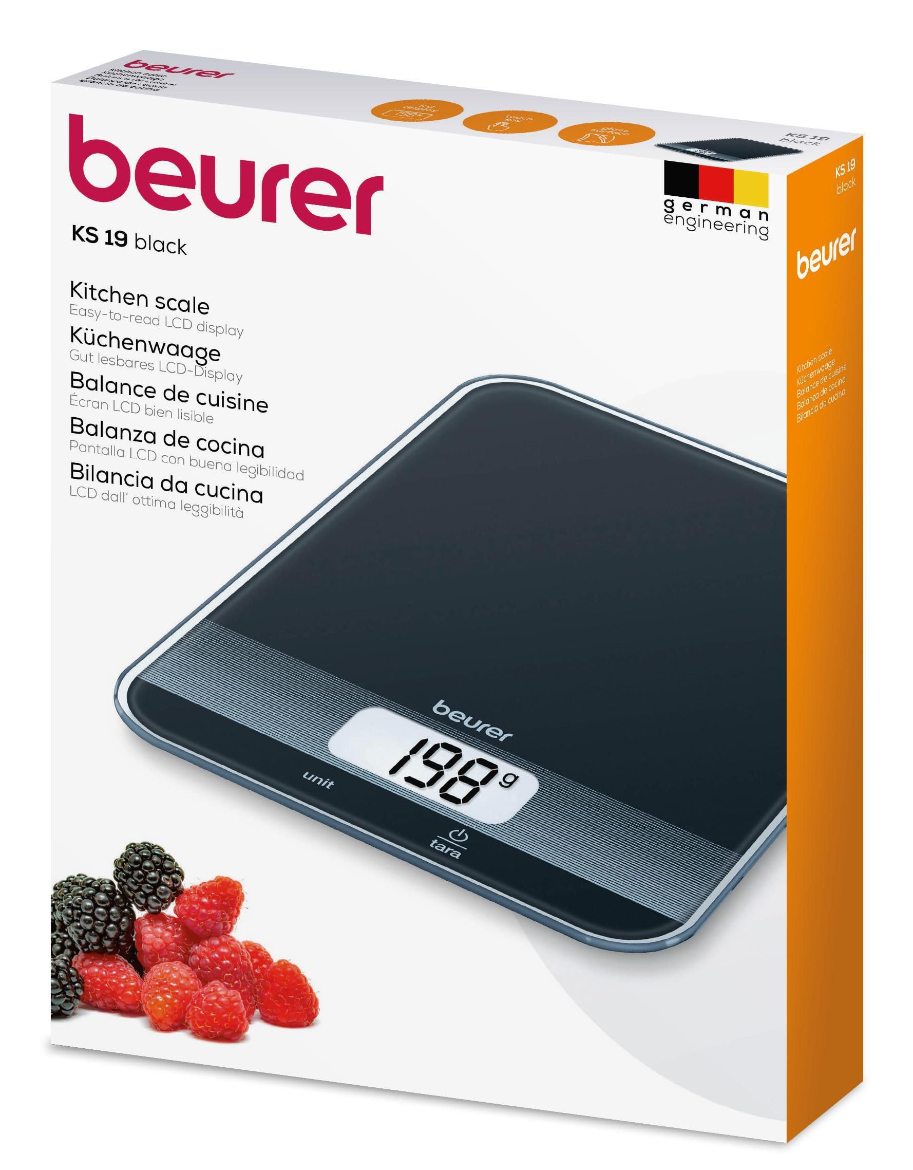 beurer-ks-19-bilancia-da-cucina-in-vetro-di-sicurezza-ultra-piatta-display-lcd-c image 2