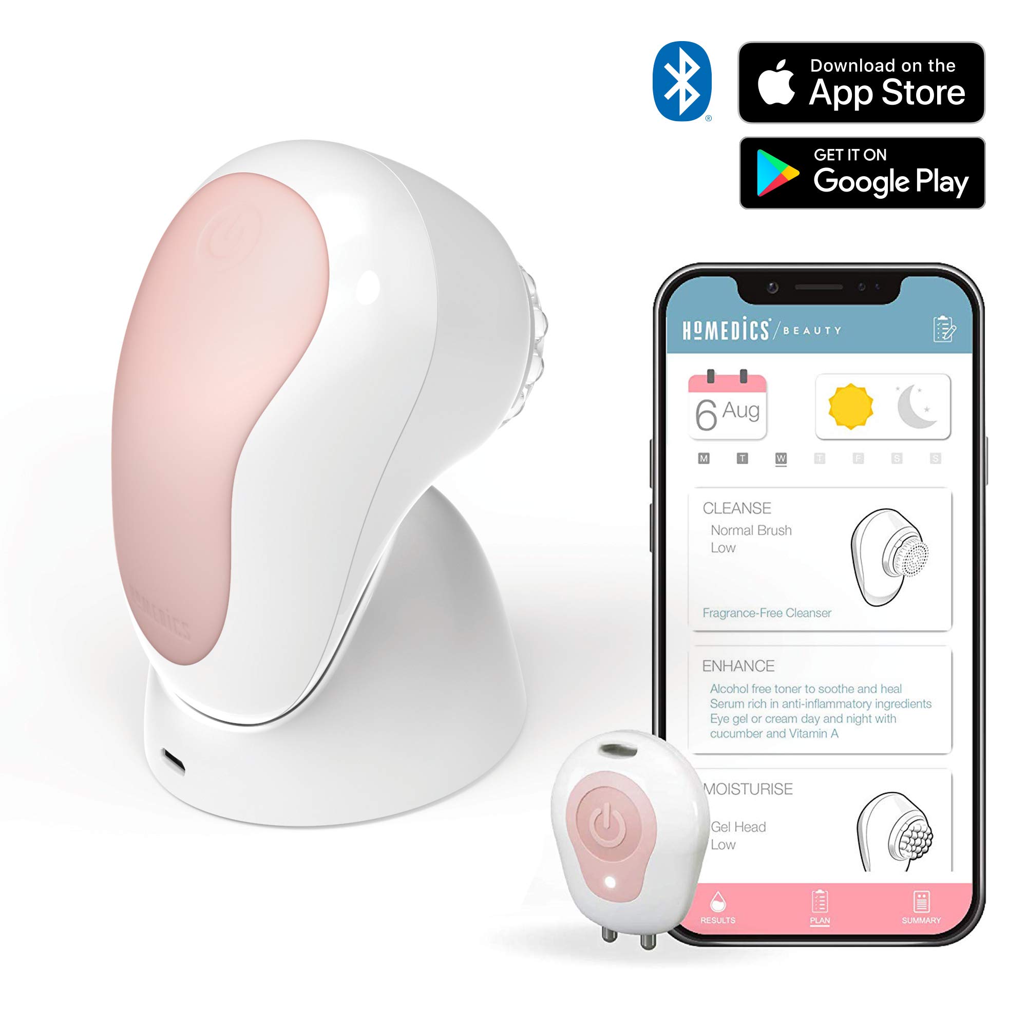 homedics-puret-plus-spazzola-sonica-per-pulizia-viso-con-app-e-skin-scanner image 2