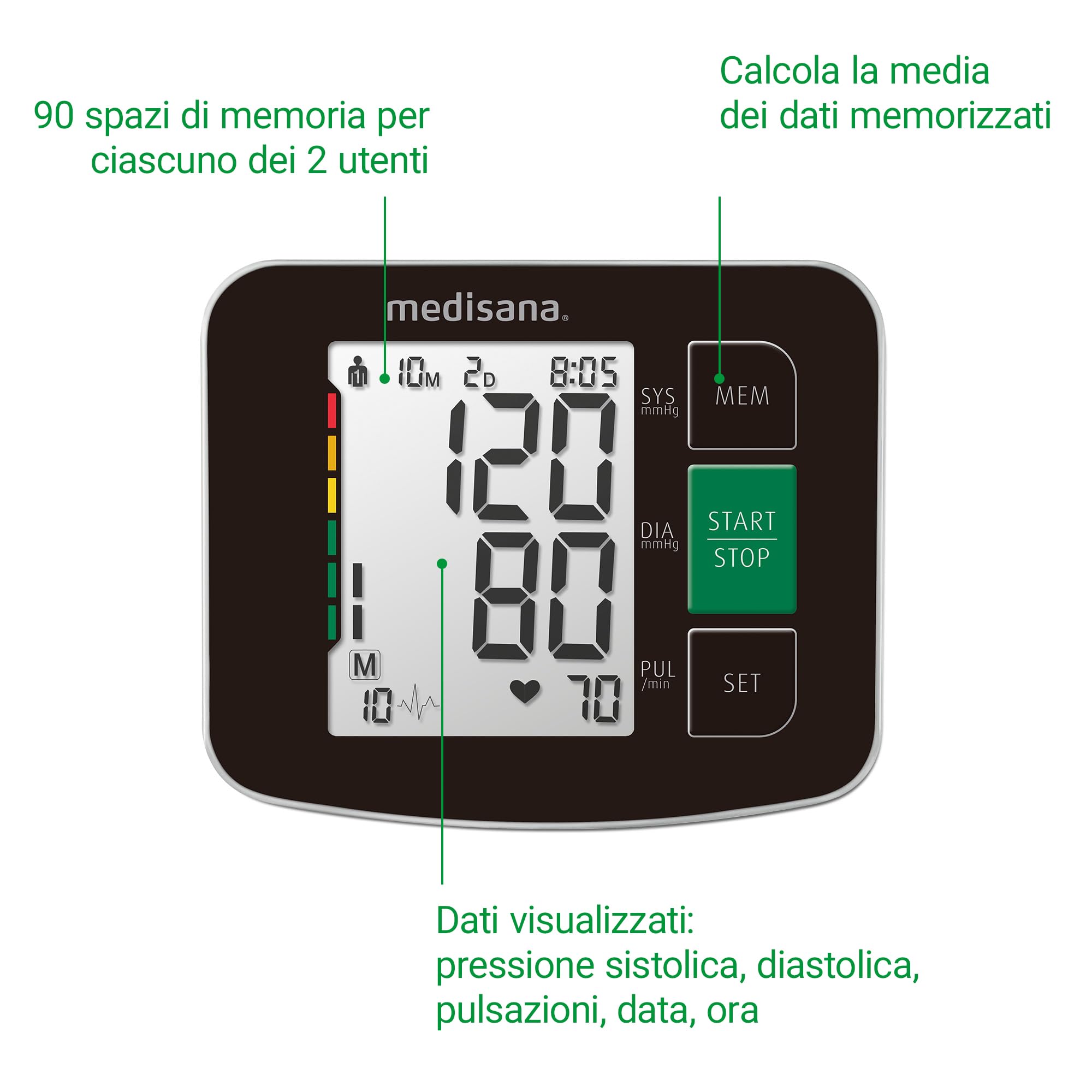 medisana-bu-516-misuratore-di-pressione-da-braccio-con-semaforo-e-rilevazione-ar image 5