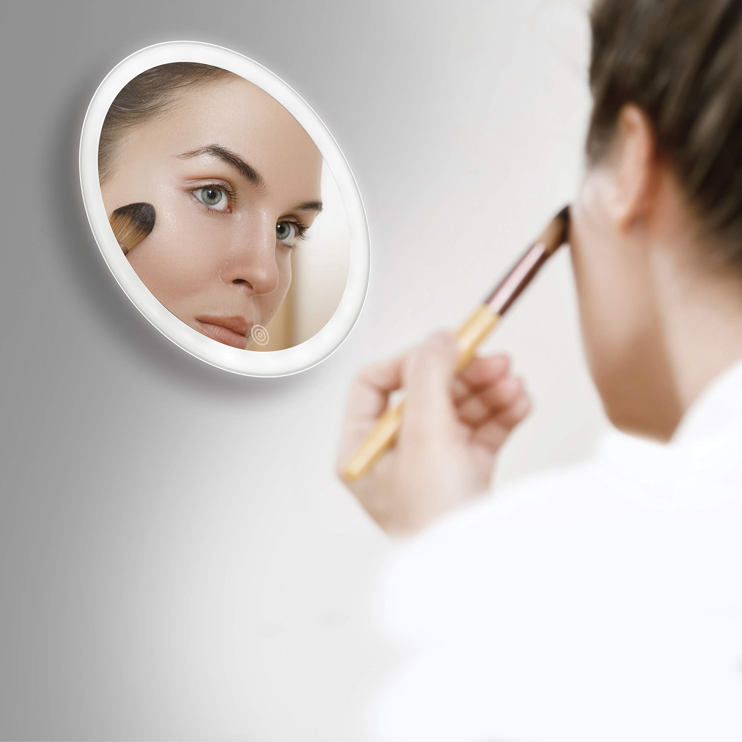 specchio-trucco-led-ricaricabile-homedics-con-ventosa-e-ingrandimento-5x image 2