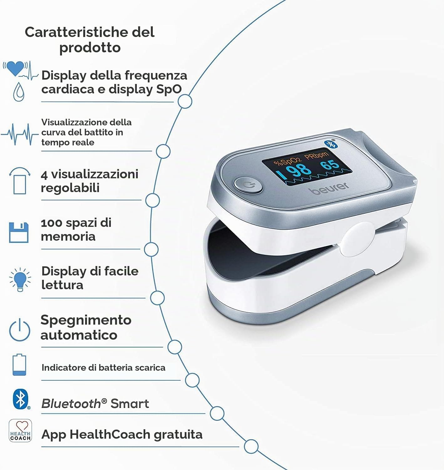 beurer-po-60-saturimetro-bluetooth-con-display-colorato-e-100-posizioni-di-memor image 8