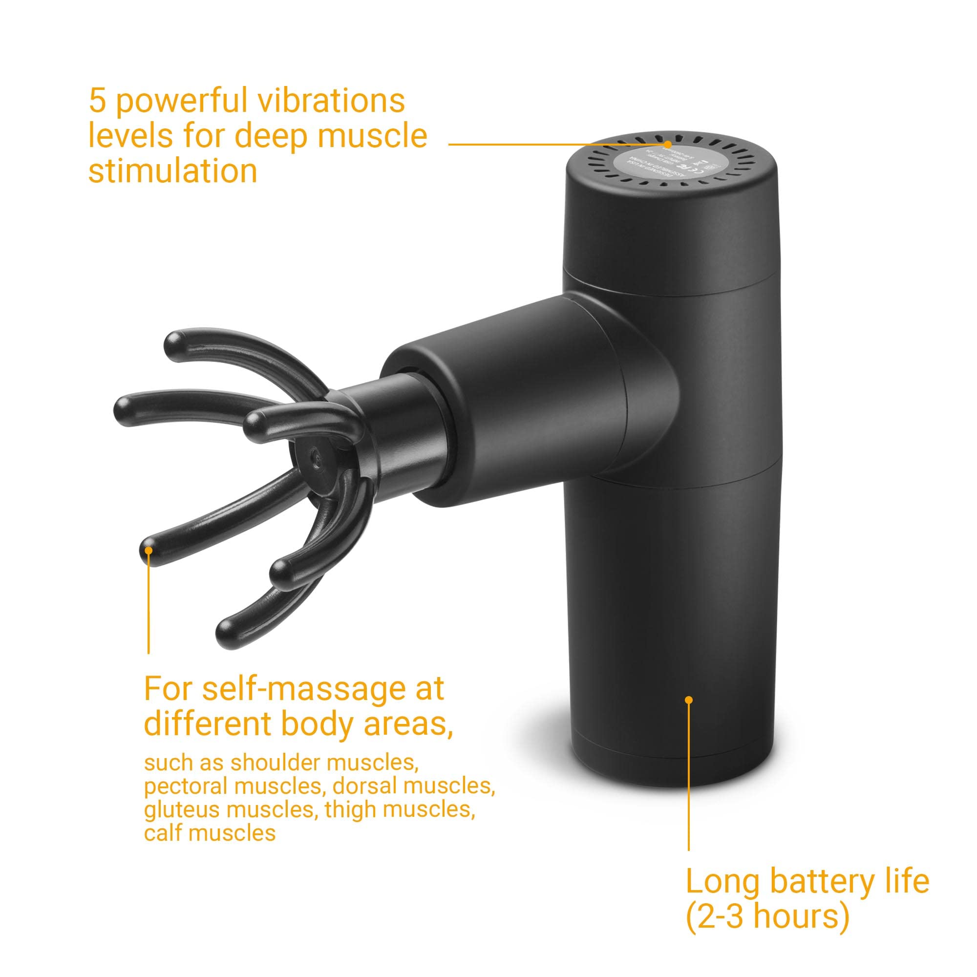 medisana-mg-150-pistola-massaggiante-con-6-teste-e-5-livelli-batteria-2600-mah image 4