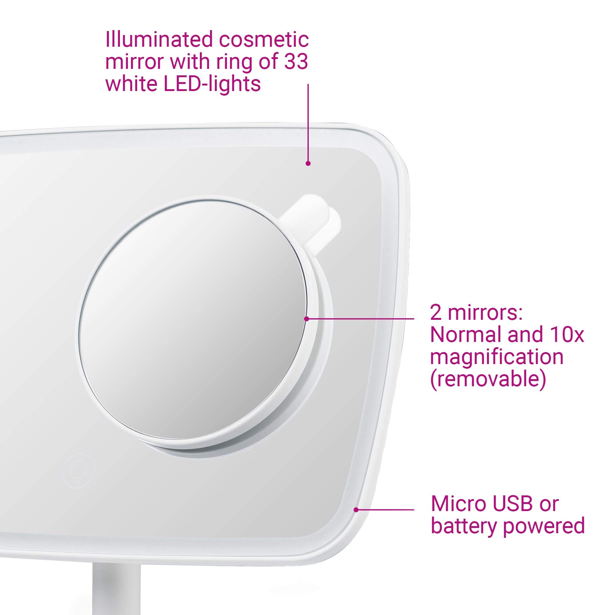 medisana-cm-848-specchio-cosmetico-con-luce-led-dimmerabile-zoom-5x-10x-rotazion image 5