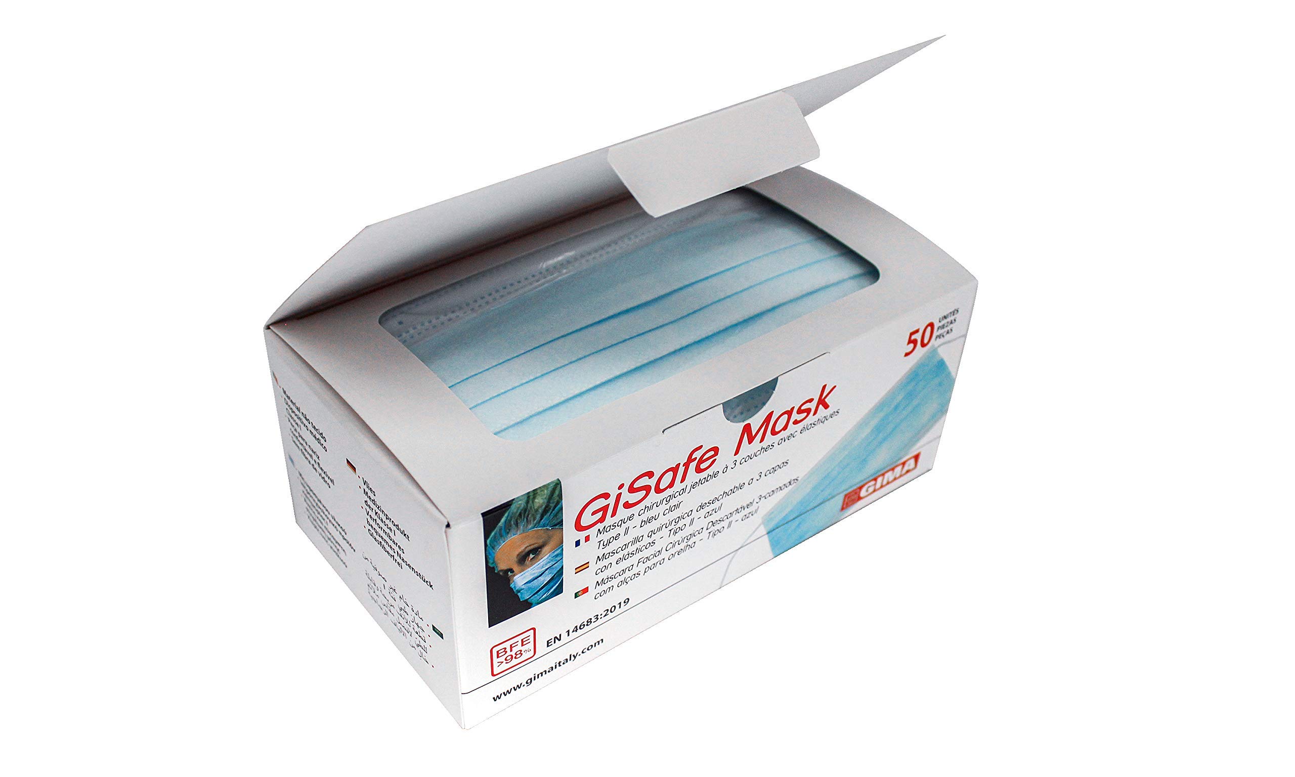 gima-gisafe-mascherine-chirurgiche-tipo-iir-50-pezzi-blu-3-veli-con-elastici-e-n image 6