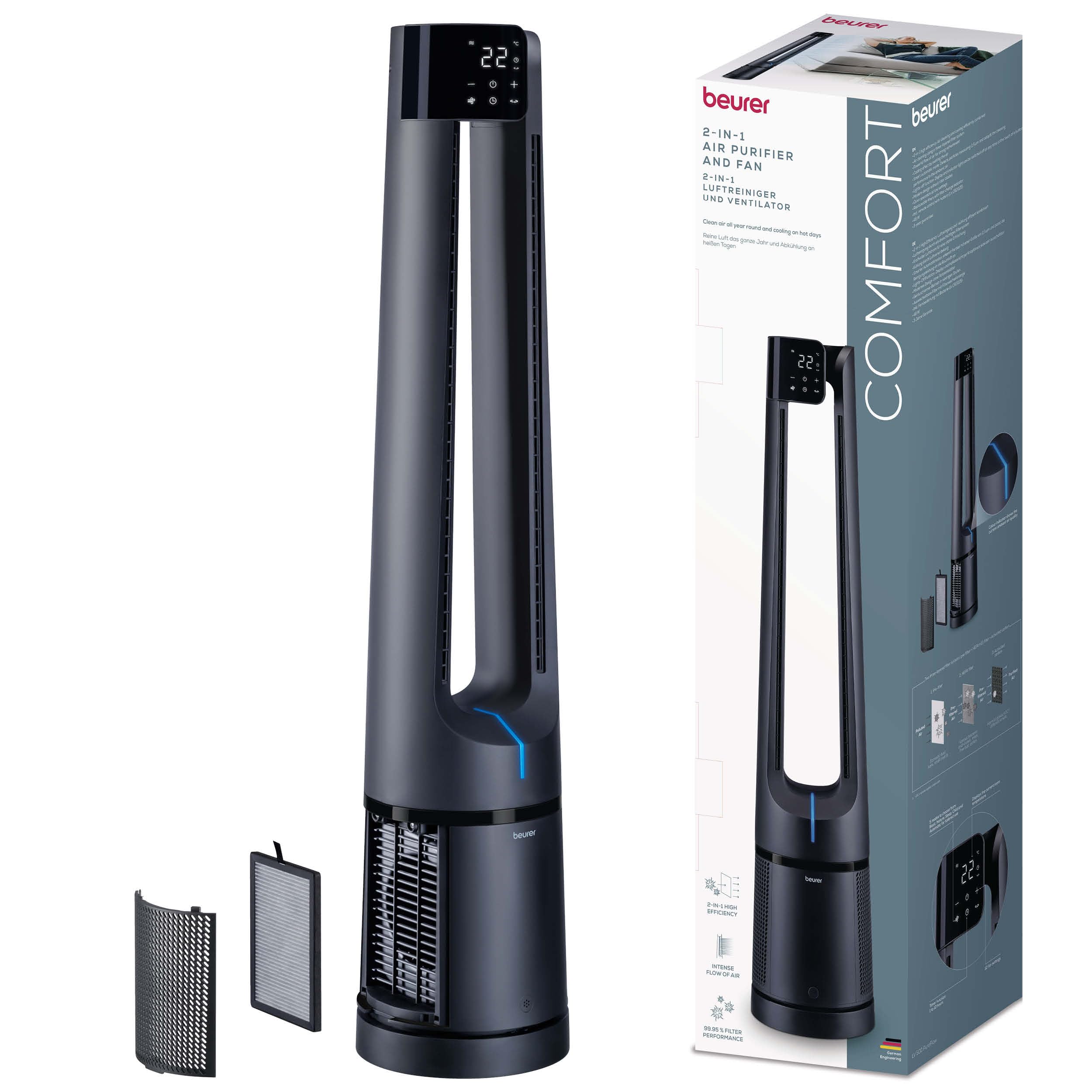 beurer-lv-500-pureflow-2-in-1-ventilatore-e-purificatore-d-aria image 1